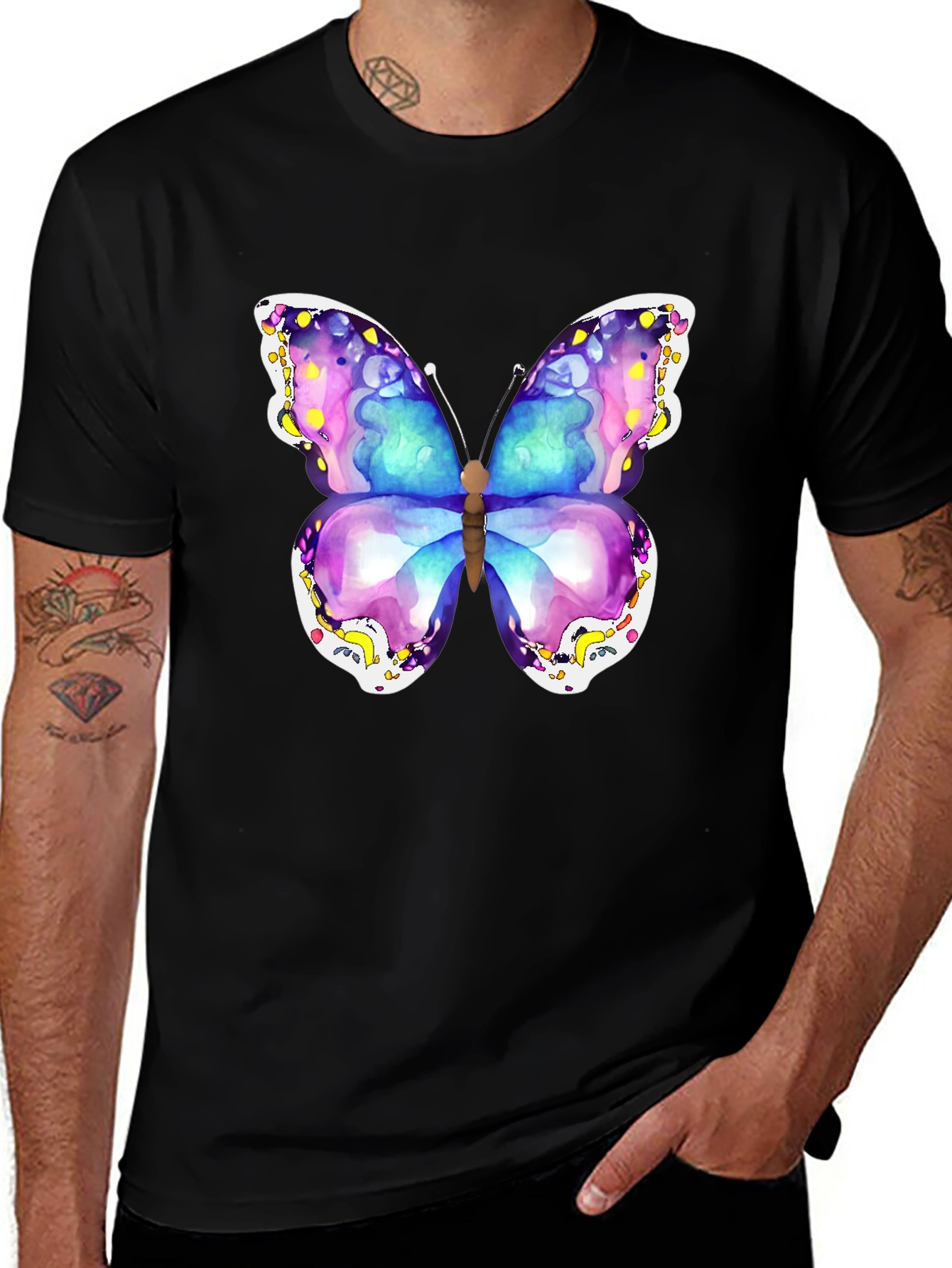 Variant 16 of Butterfly Graphic Black T-Shirt Casual Style