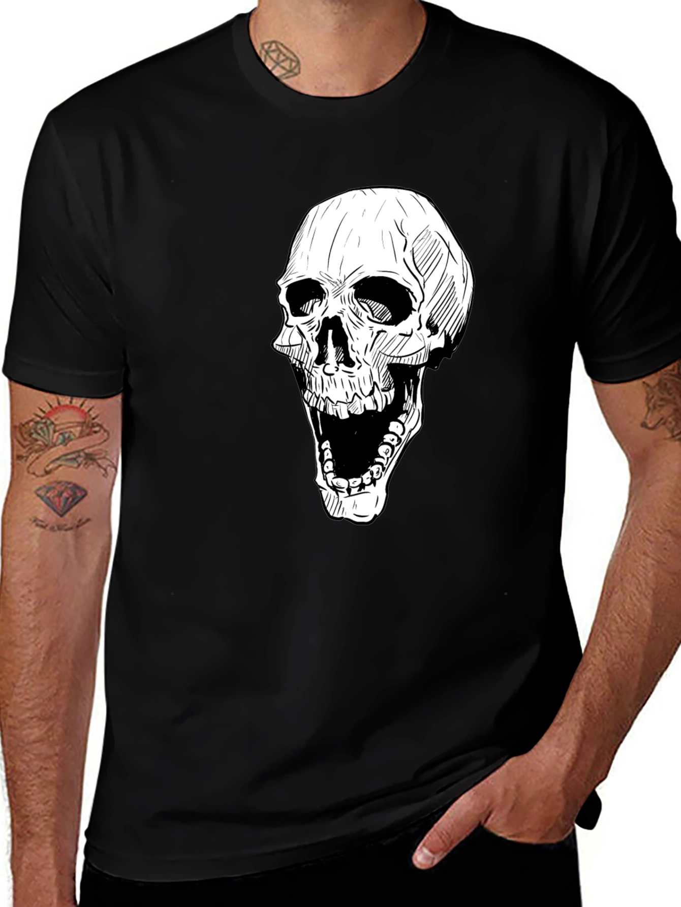 Variant 30 of Skull Graphic Black T-Shirt