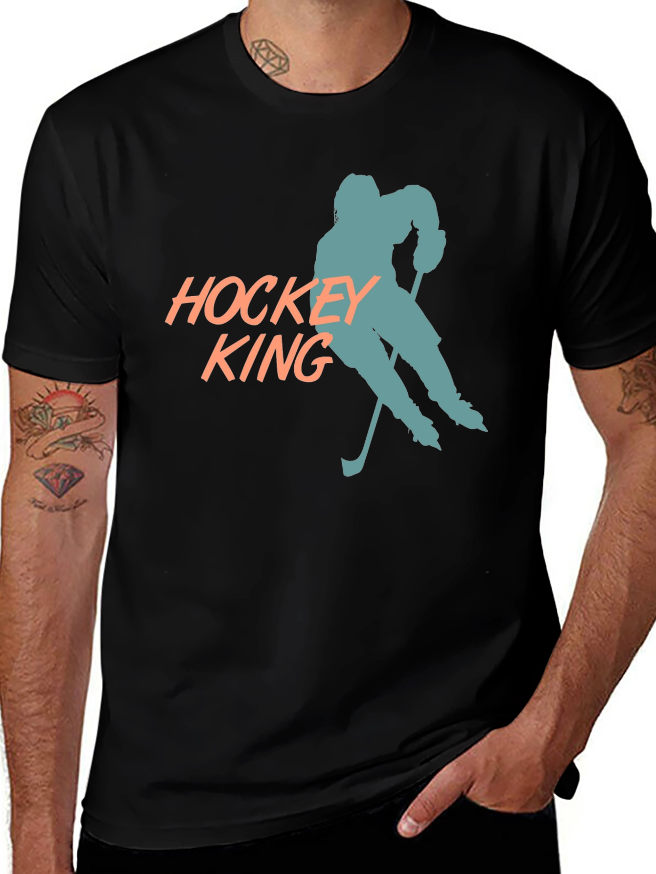 Variant 14 of Hockey King Graphic T-Shirt - Black