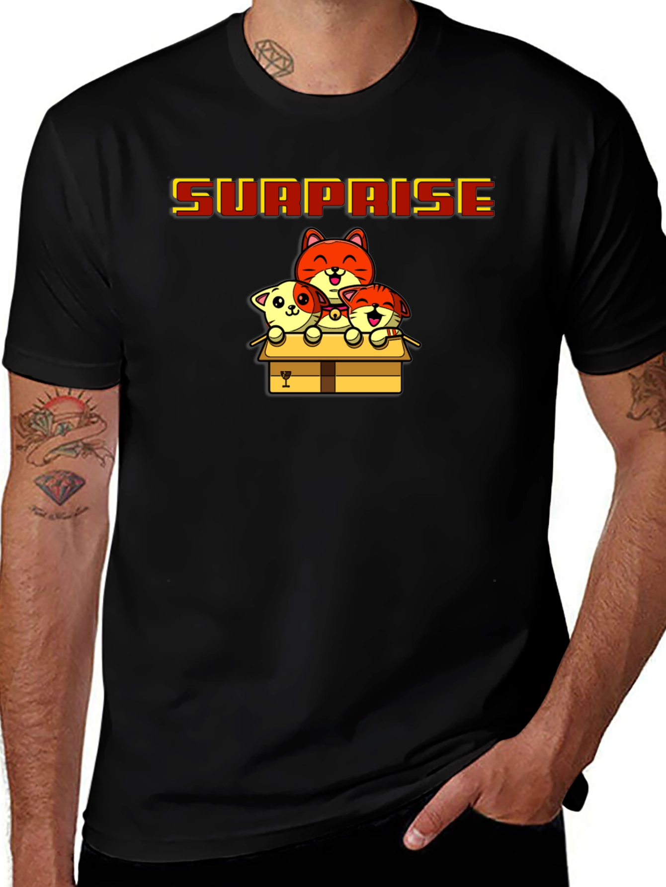 Variant 2 of Surprise! Cats in a Box Graphic T-Shirt