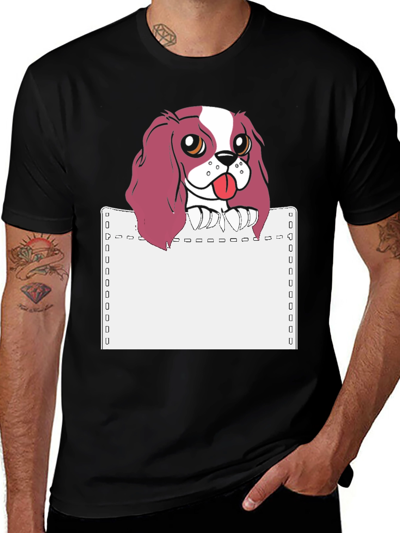 Variant 25 of Dog in Pocket Graphic Tee - Cute Pet Lover Shirt