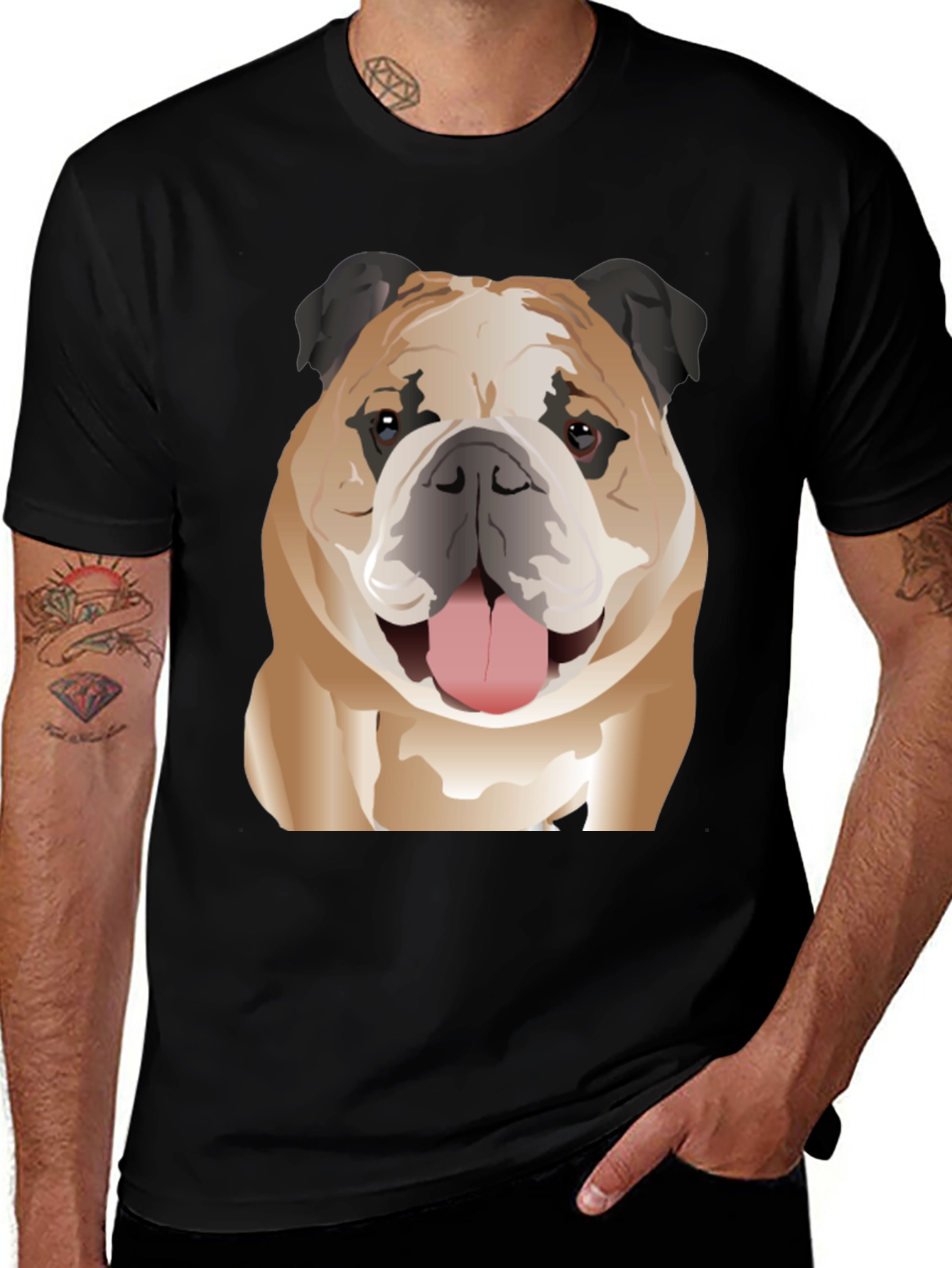 Black Bulldog Graphic T-Shirt - Trendy Pet Lover Tee main image