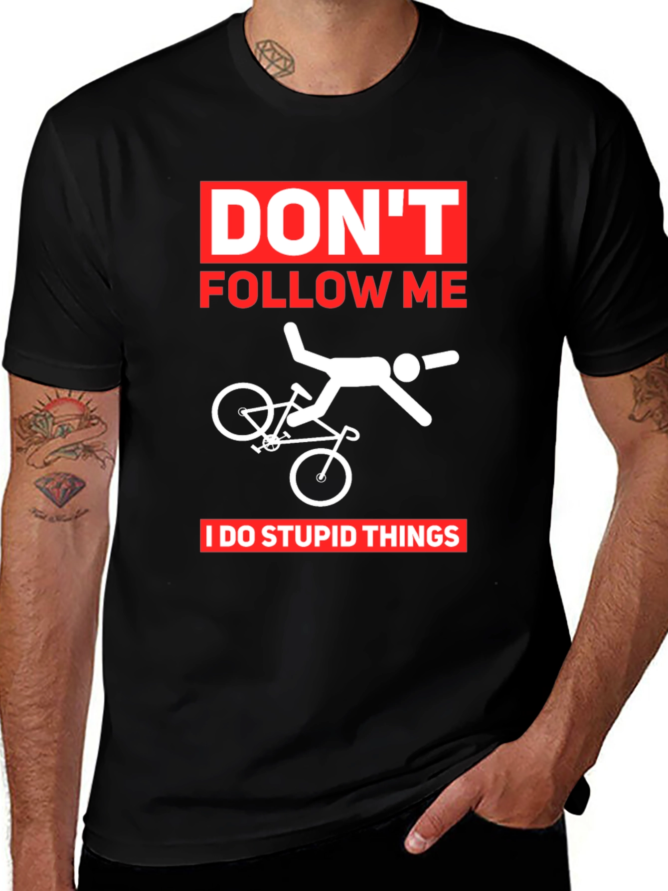 Variant 17 of Funny Biking T-Shirt: Don't Follow Me!