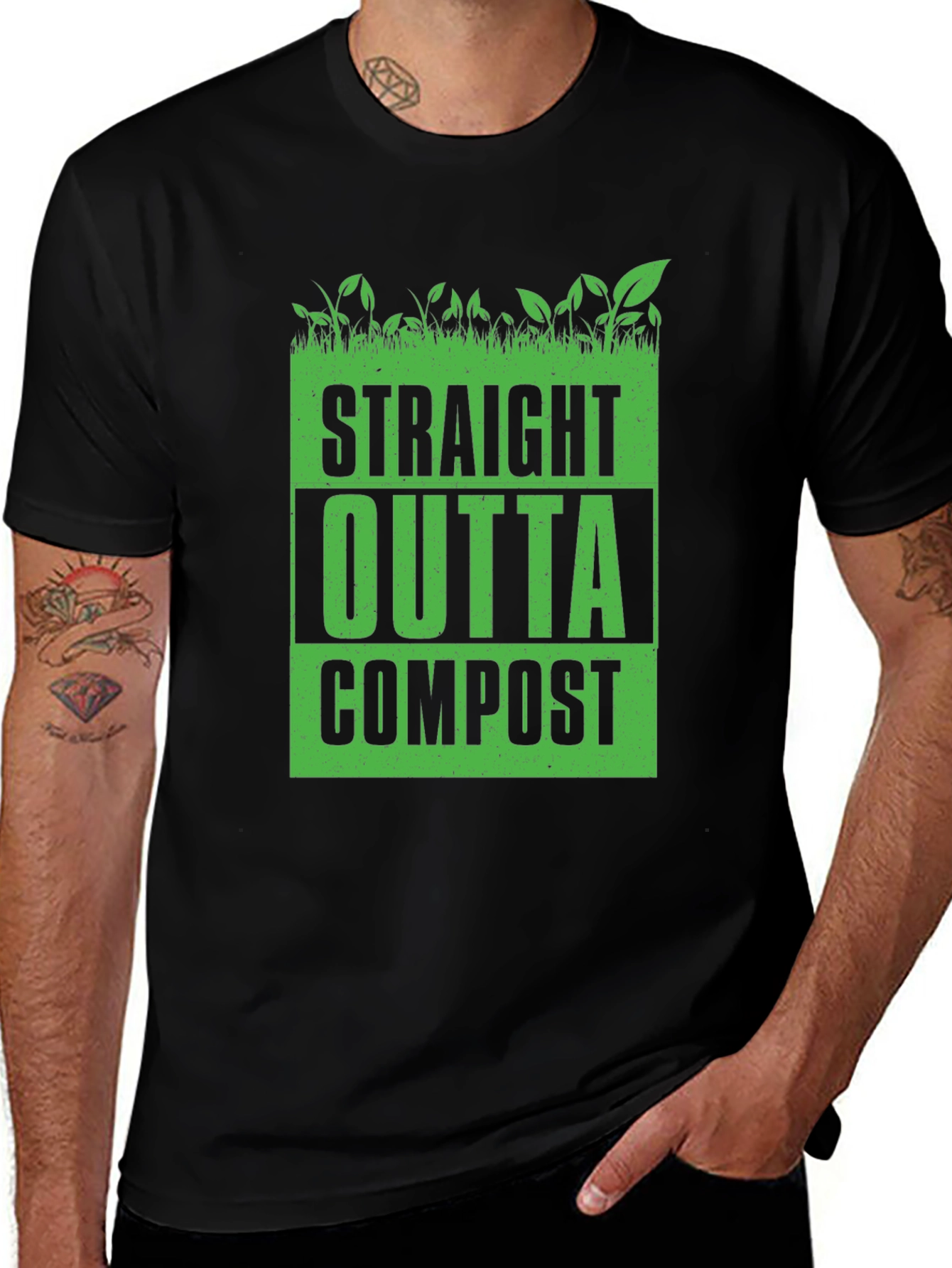 Variant 4 of Straight Outta Compost Black Graphic Tee