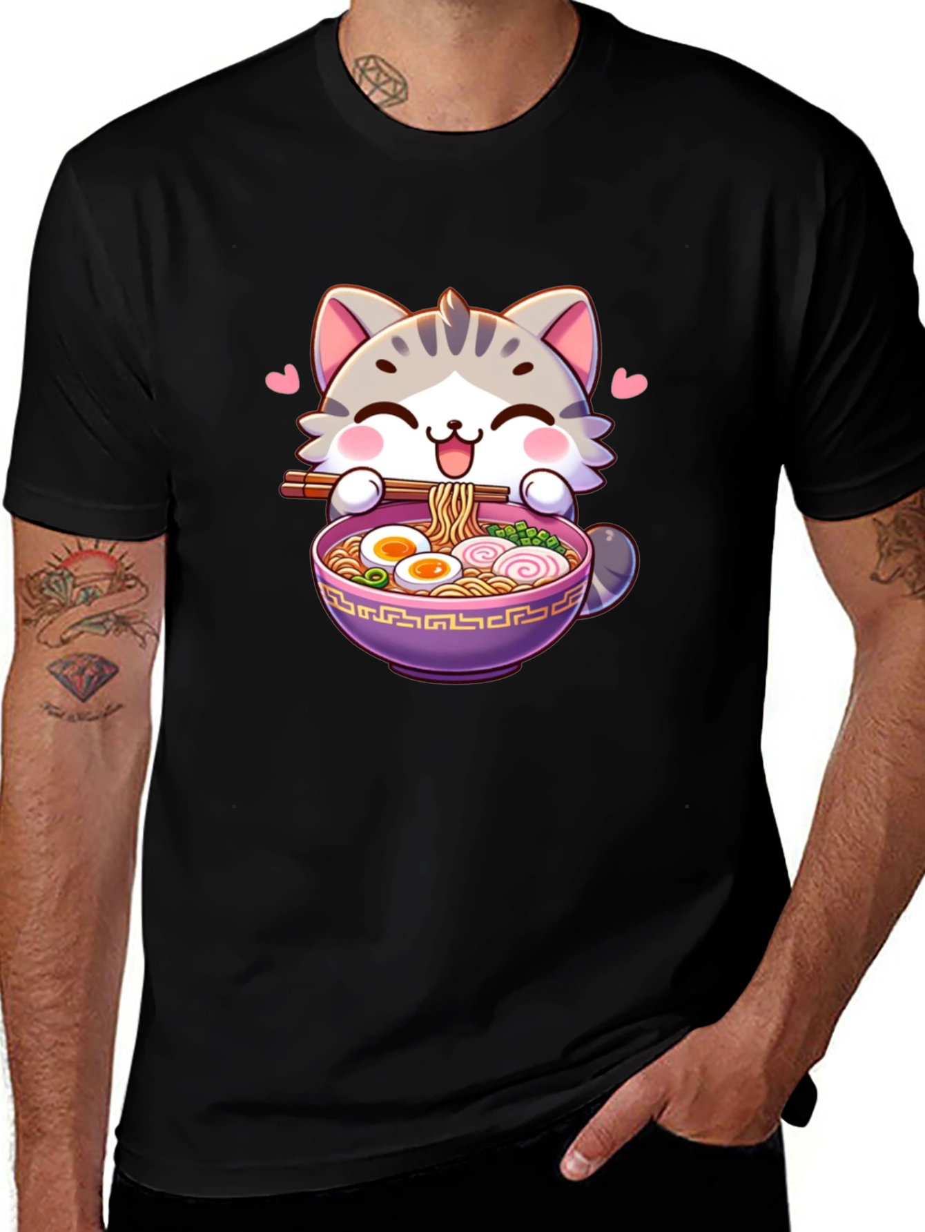 Variant 15 of Cute Cat Ramen Bowl T-Shirt