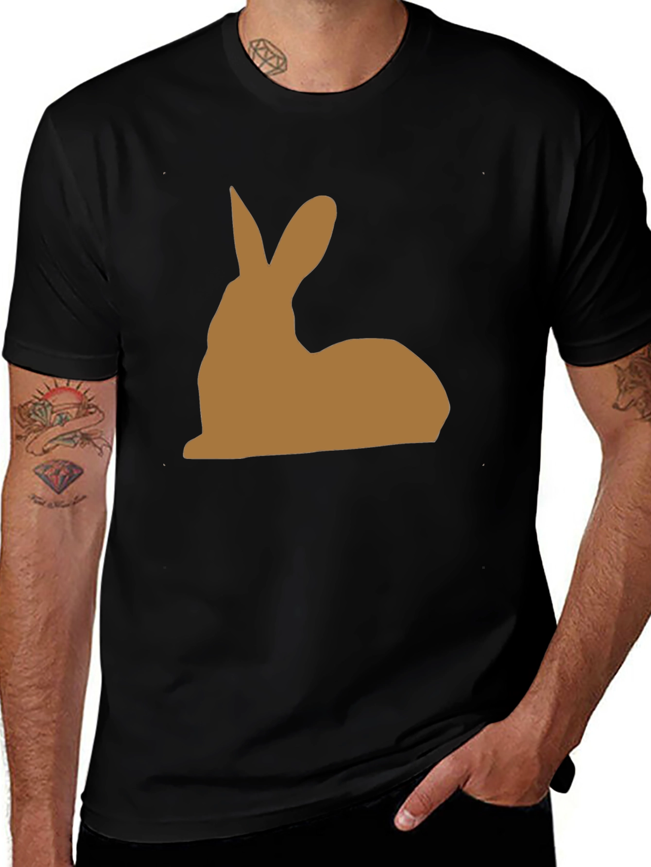 Variant 2 of Rabbit Graphic Tee - Stylish Men's Black T-Shirt