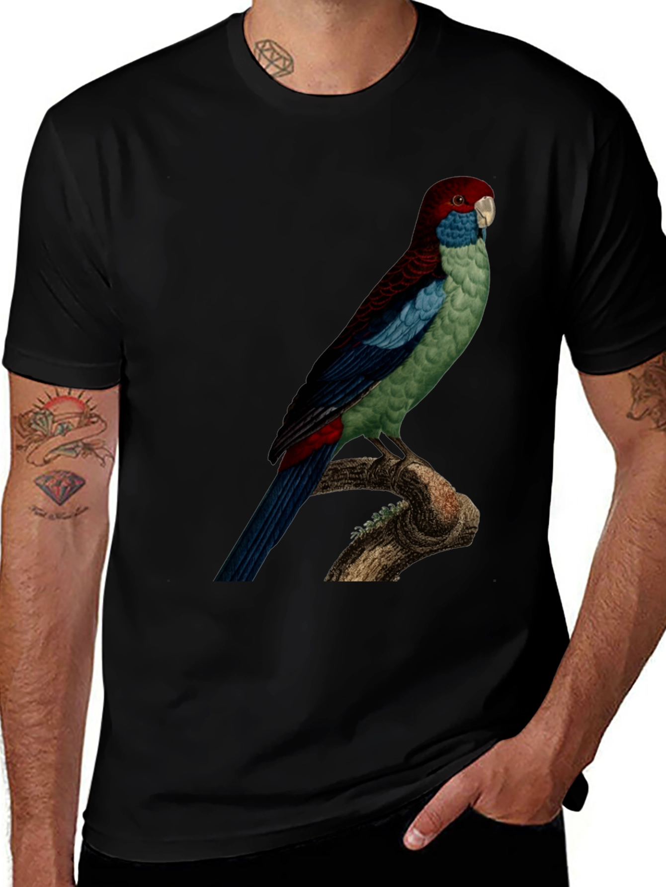 Variant 4 of Parrot Graphic Tee - Black