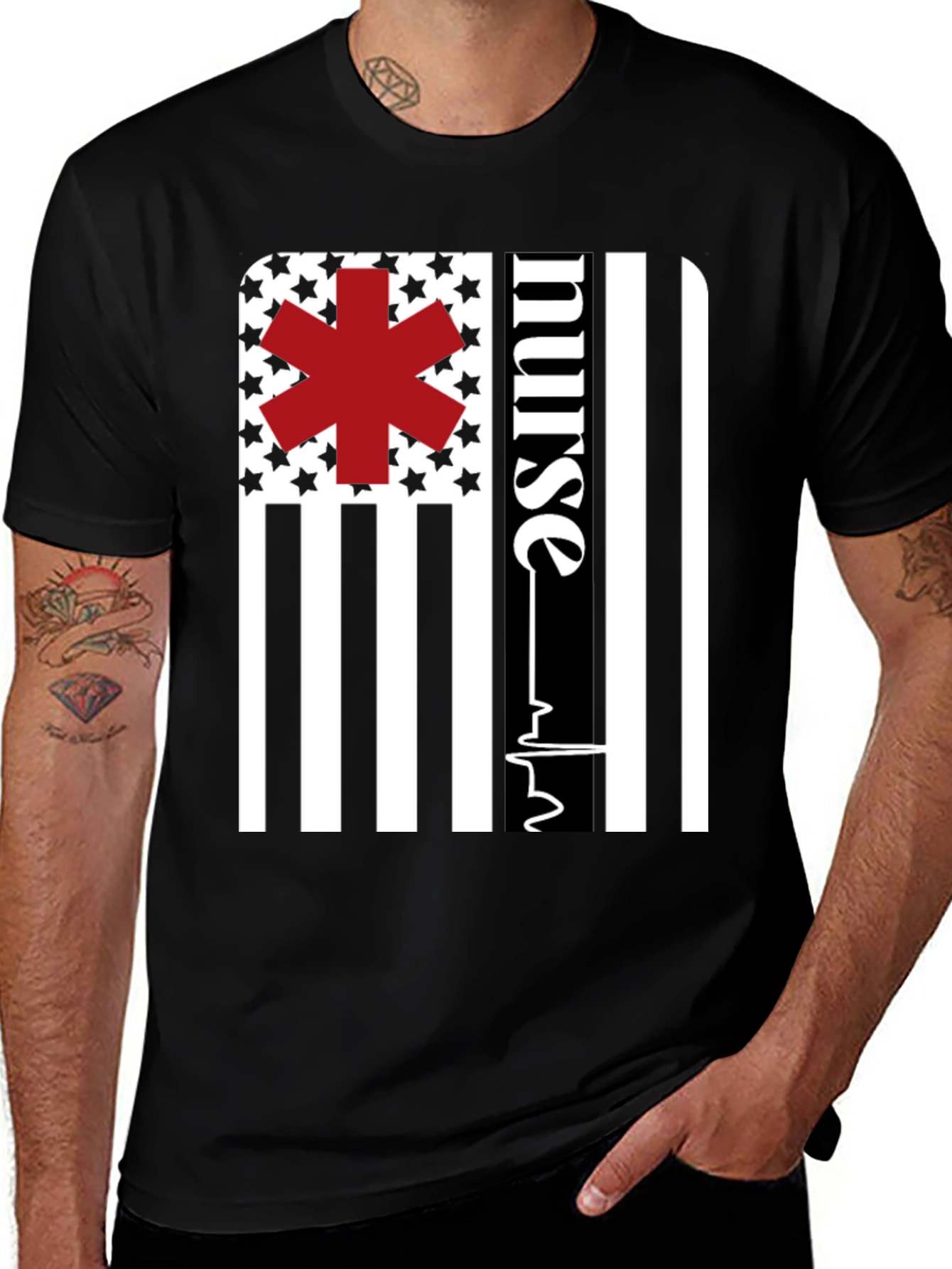 Variant 24 of Nurse American Flag T-Shirt