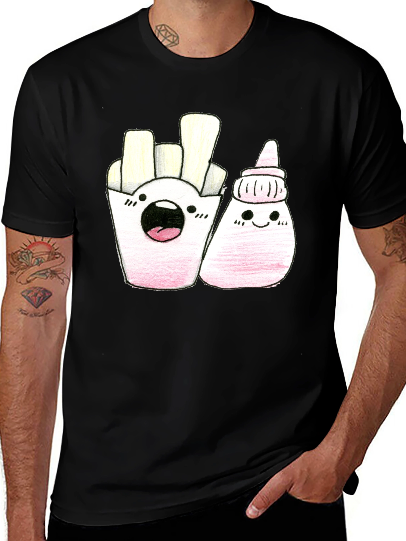 Variant 23 of Kawaii Fries & Ketchup Graphic Tee