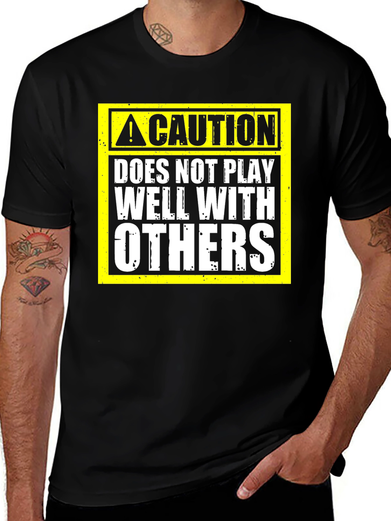 Variant 25 of Caution: Does Not Play Well With Others T-Shirt