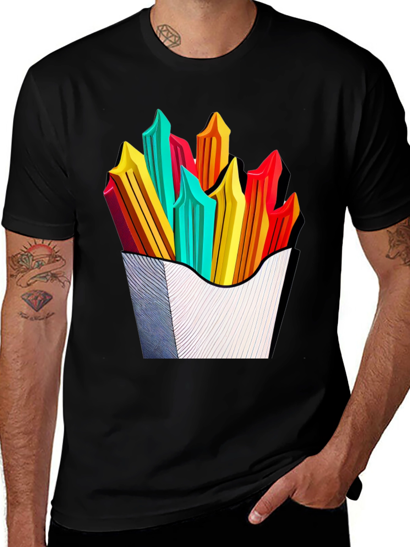 Variant 26 of Funky Fries Graphic Tee - Stylish Unisex T-Shirt