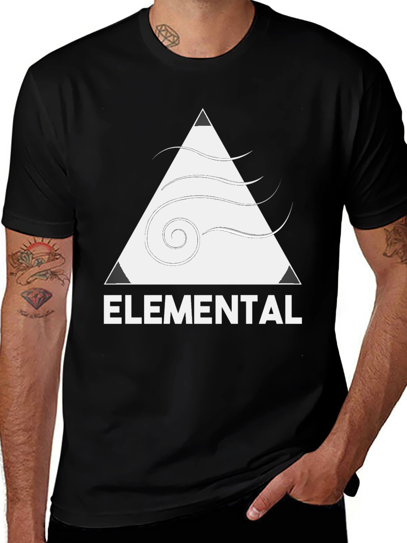 Variant 8 of Elemental Black T-Shirt - Unique Design