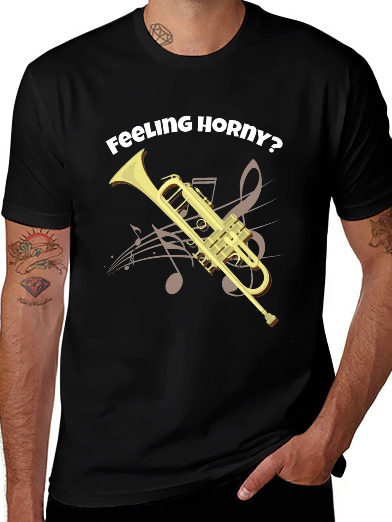 Variant 9 of Feeling Horny? Funny Trumpet T-Shirt