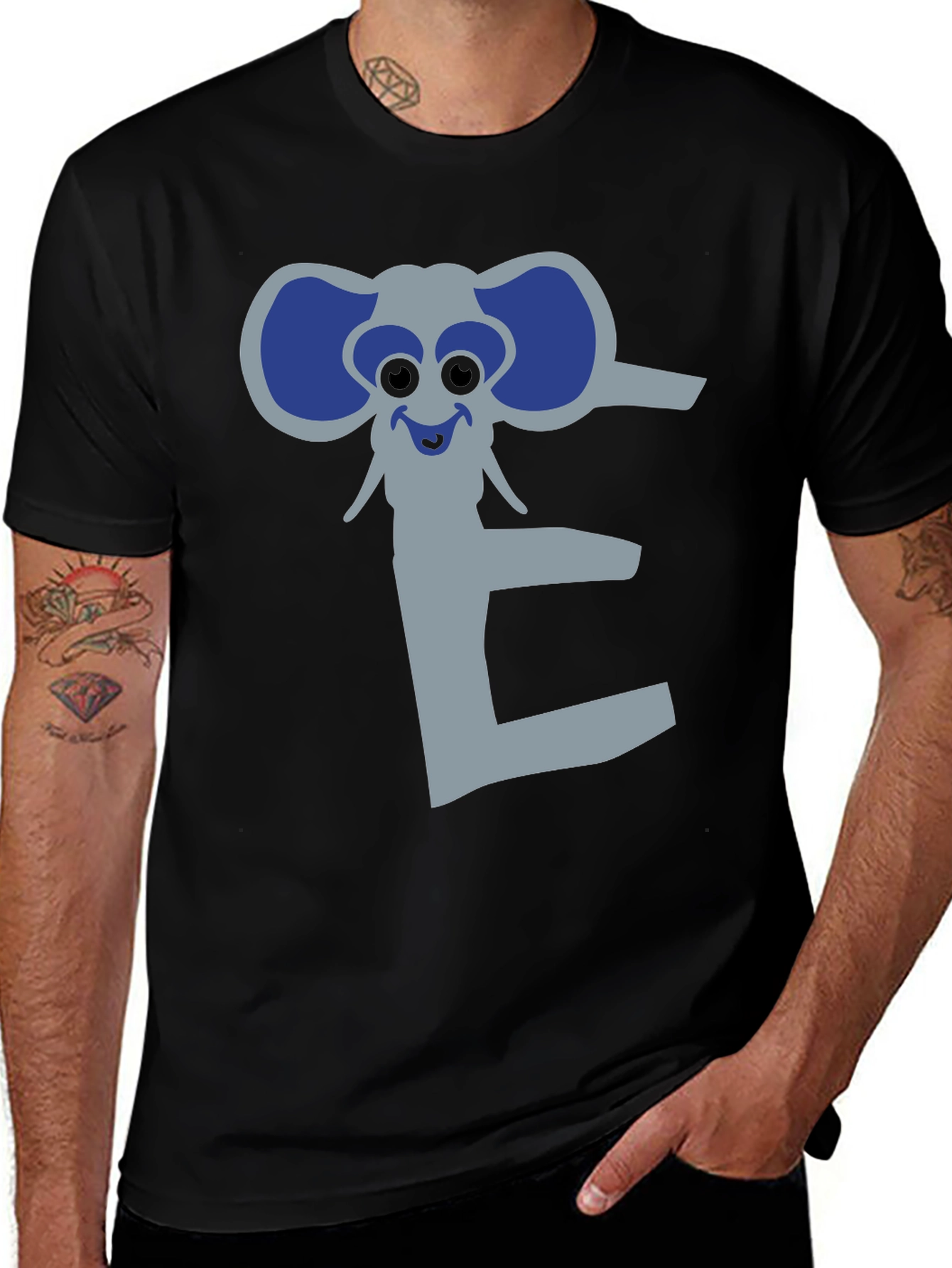 Variant 30 of Elephant Letter E Graphic Print Tee