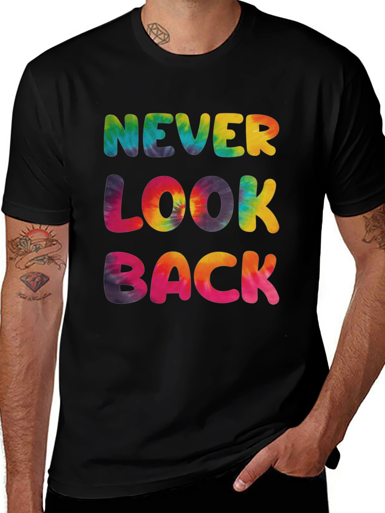 Variant 30 of Never Look Back Tie Dye Graphic T-Shirt