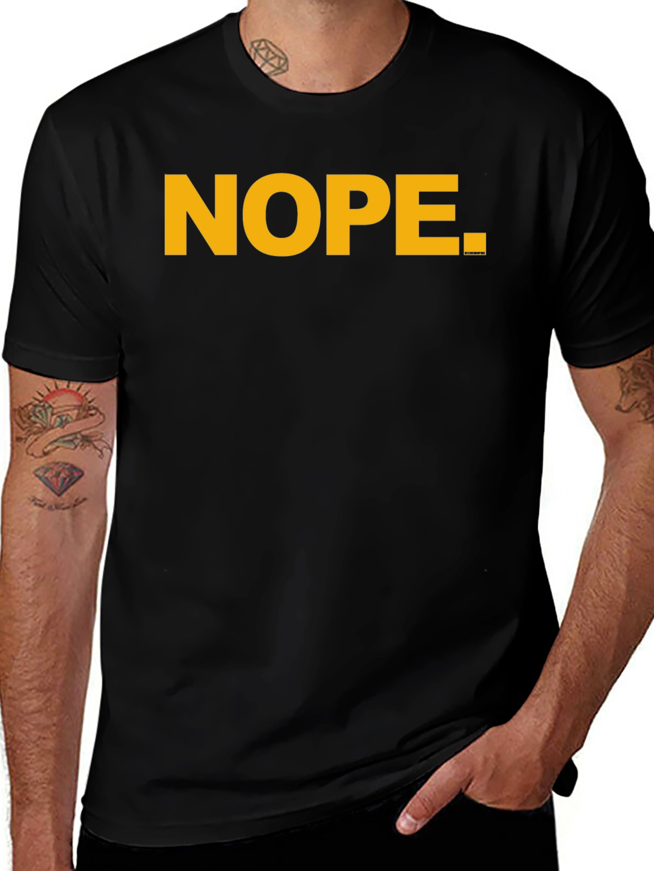 Variant 30 of Nope Graphic Tee - Black Crew Neck T-Shirt