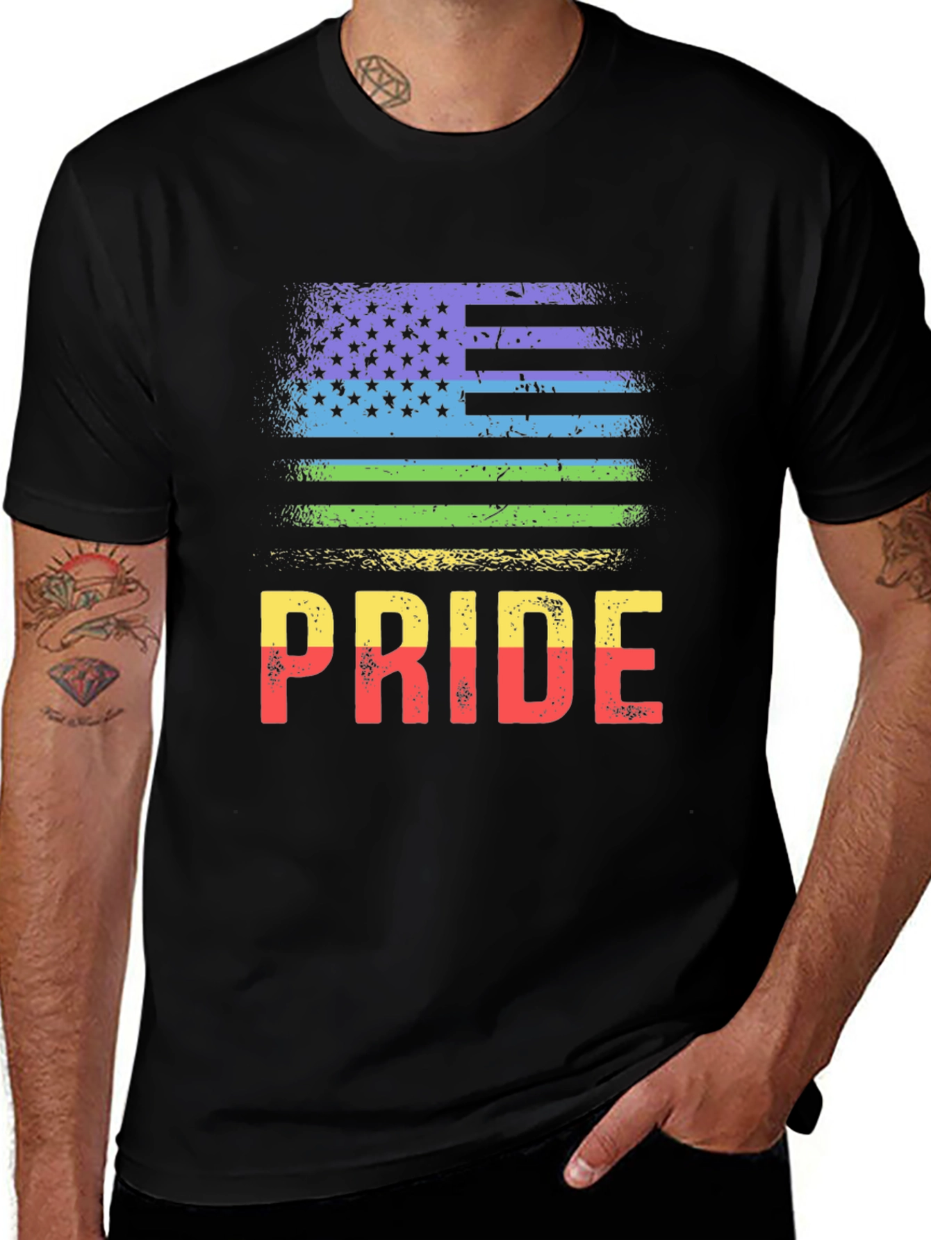 Black Pride Flag T-Shirt - LGBTQ+ Rainbow Tee main image
