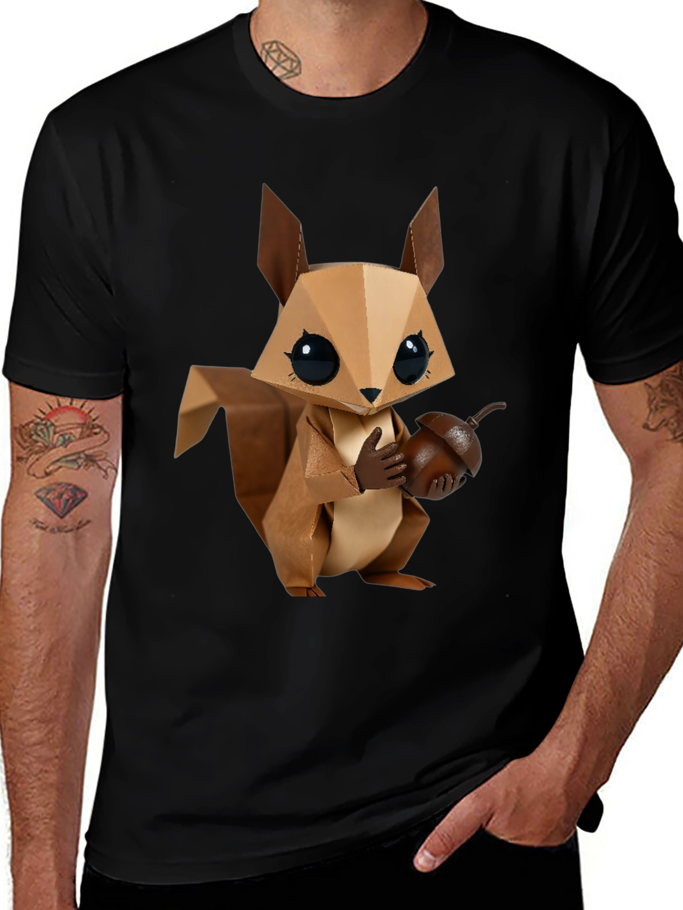Variant 27 of Origami Squirrel Graphic Tee - Unique Design