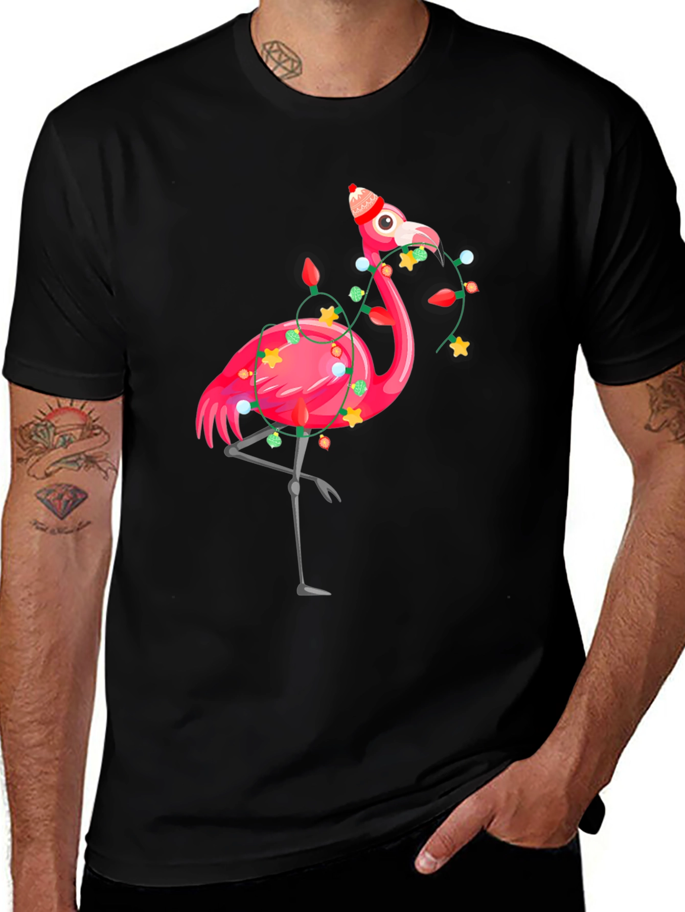 Variant 30 of Festive Flamingo T-Shirt - Holiday Edition