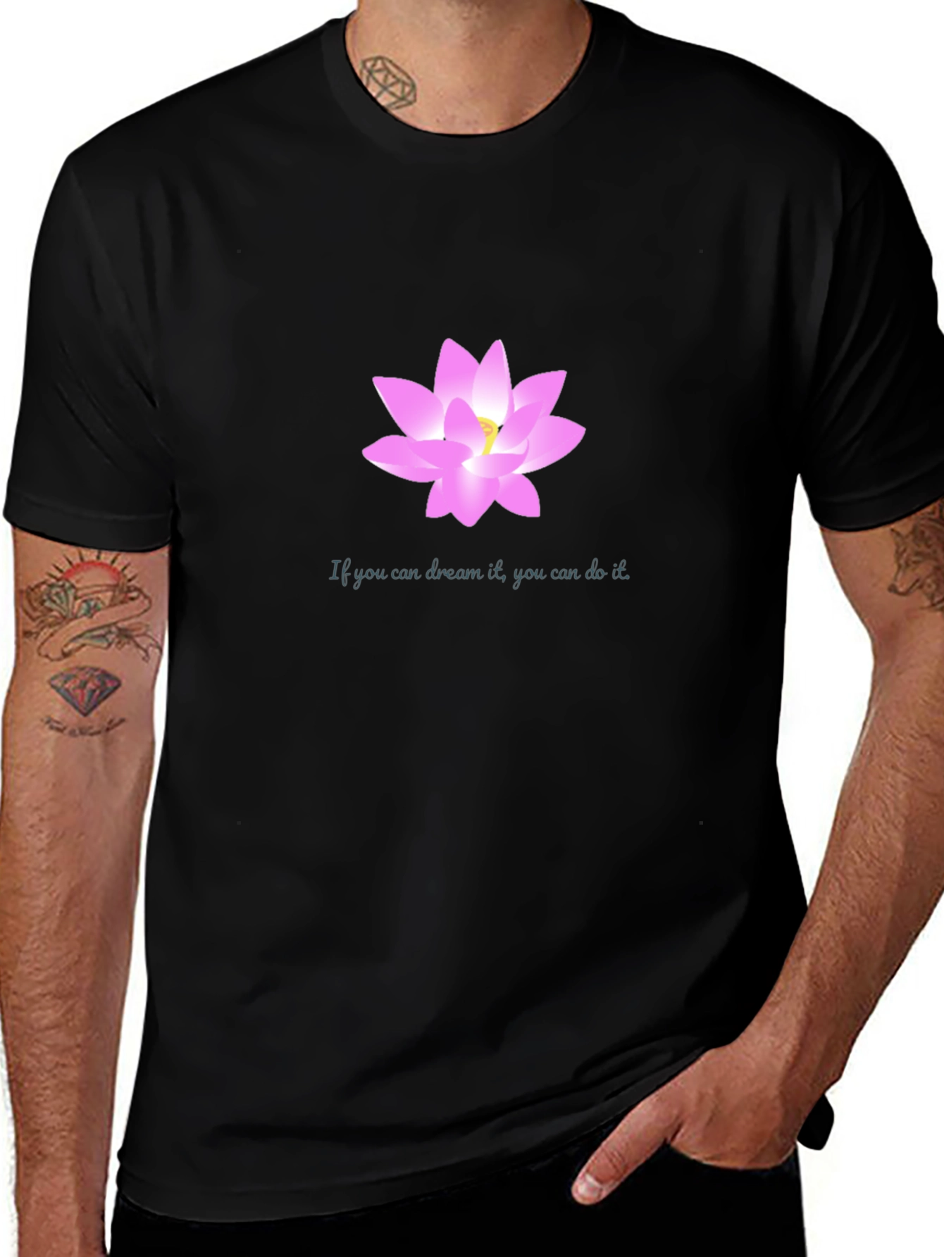 Variant 4 of Dream Lotus Black T-Shirt