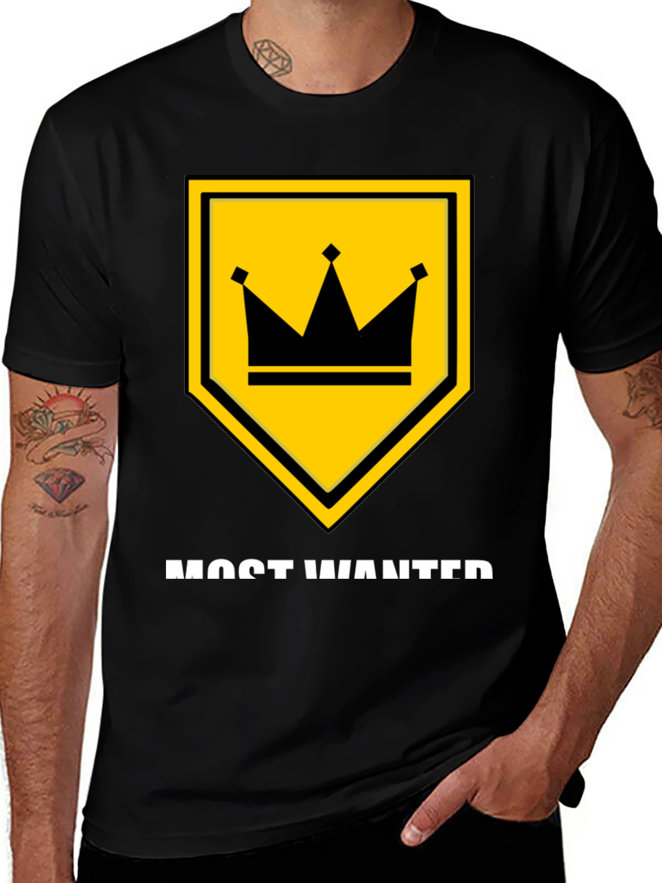 Variant 18 of Most Wanted Crown Graphic Tee - Black