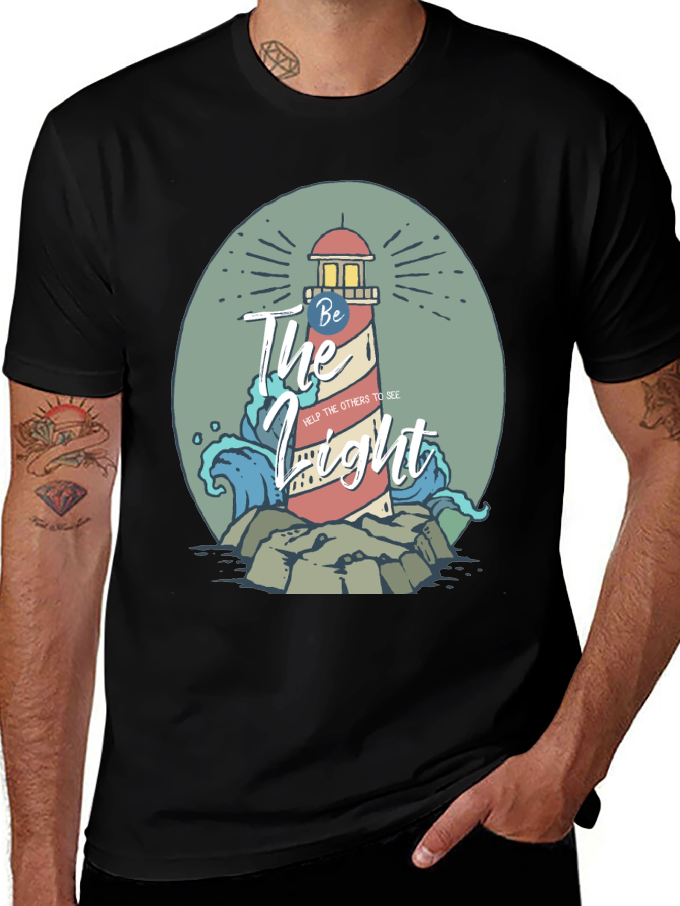 Variant 25 of Be The Light Lighthouse Graphic Tee