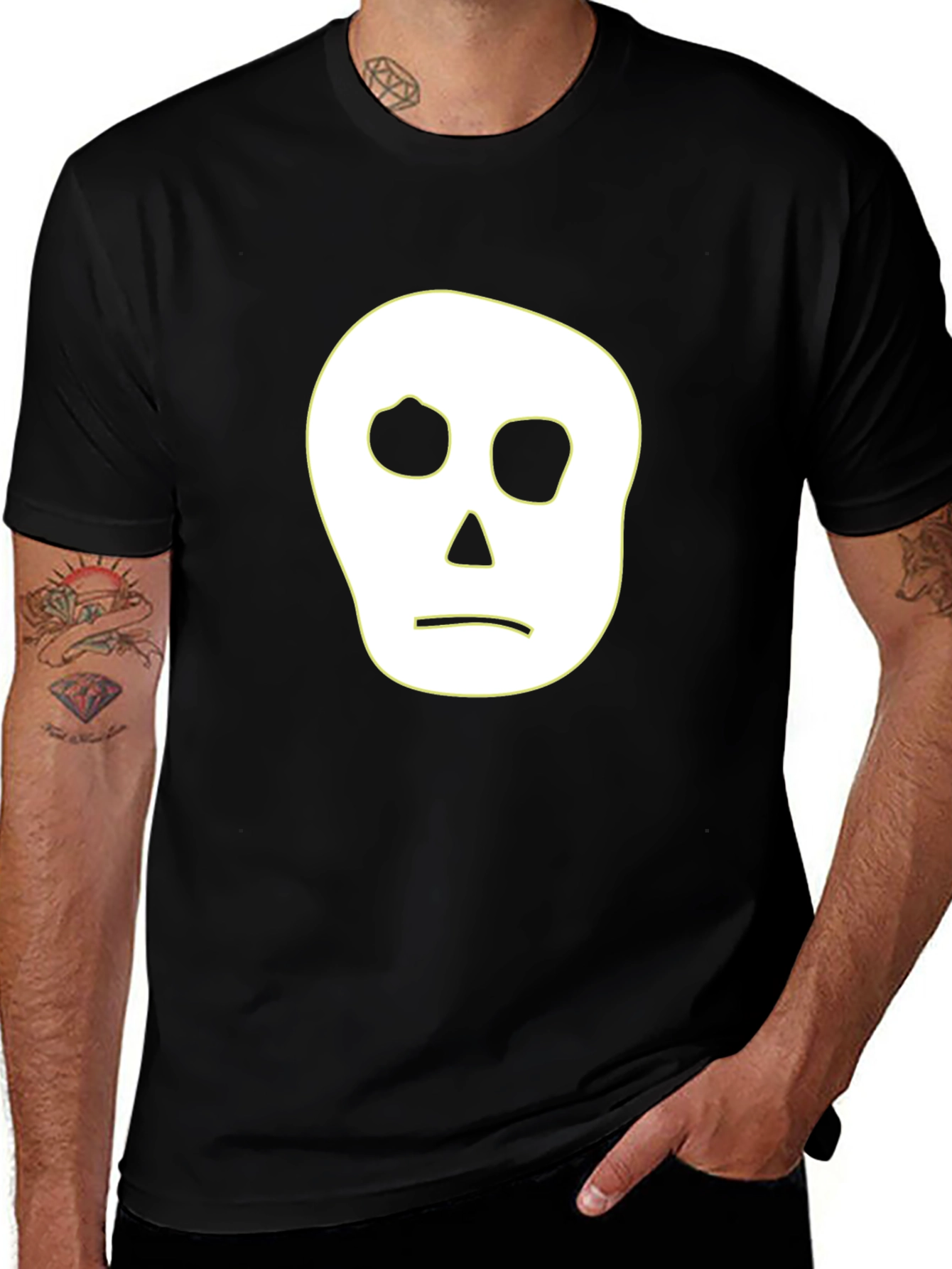 Variant 11 of Skull Graphic Tee - Black Cotton T-Shirt