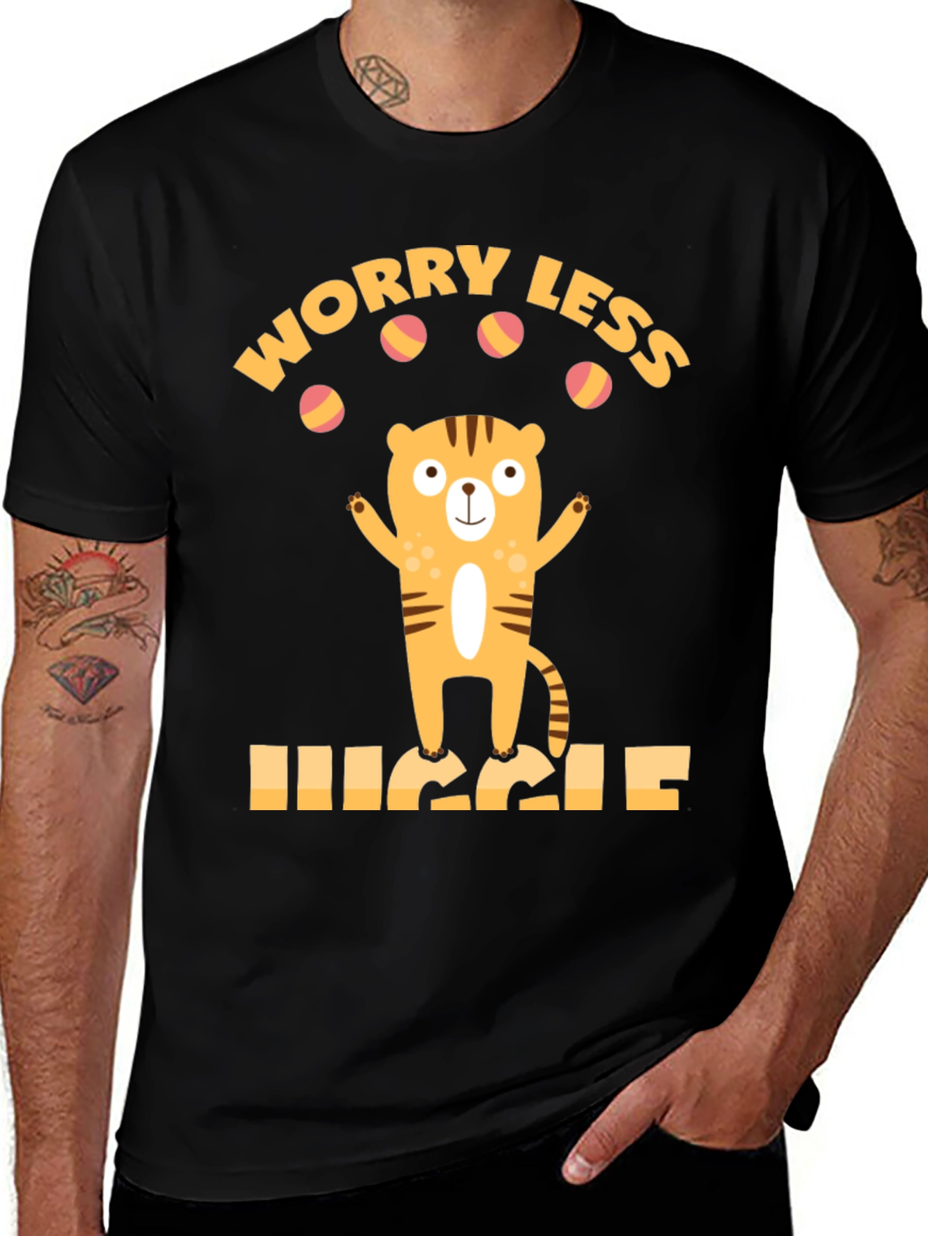 Variant 11 of Worry Less Juggle Tiger Graphic Tee