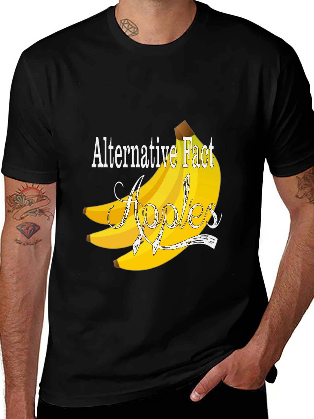 Black Alternative Fact Apples T-Shirt - Funny Banana Tee main image