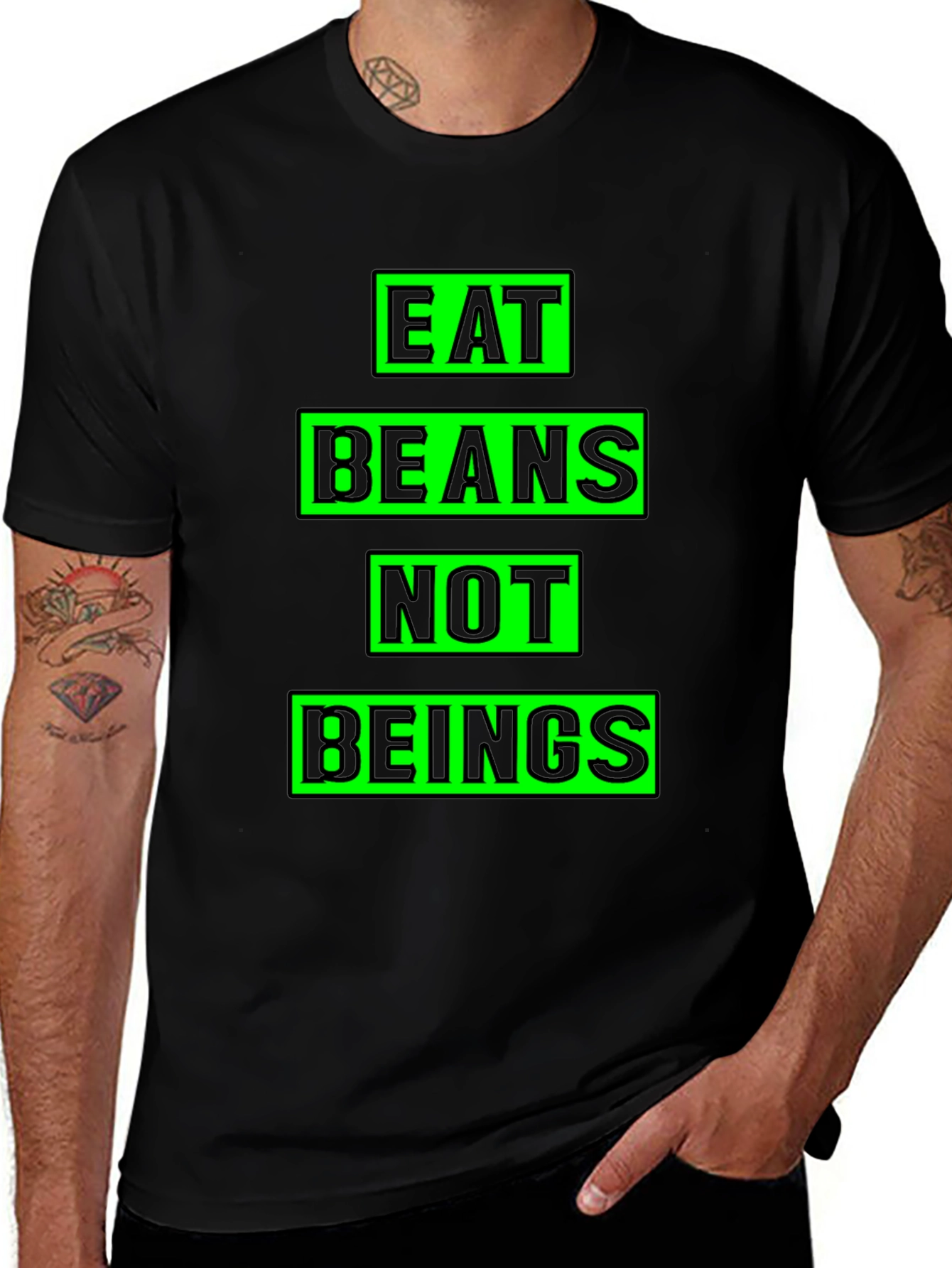 Variant 19 of Eat Beans Not Beings Graphic Tee - Vegan T-Shirt