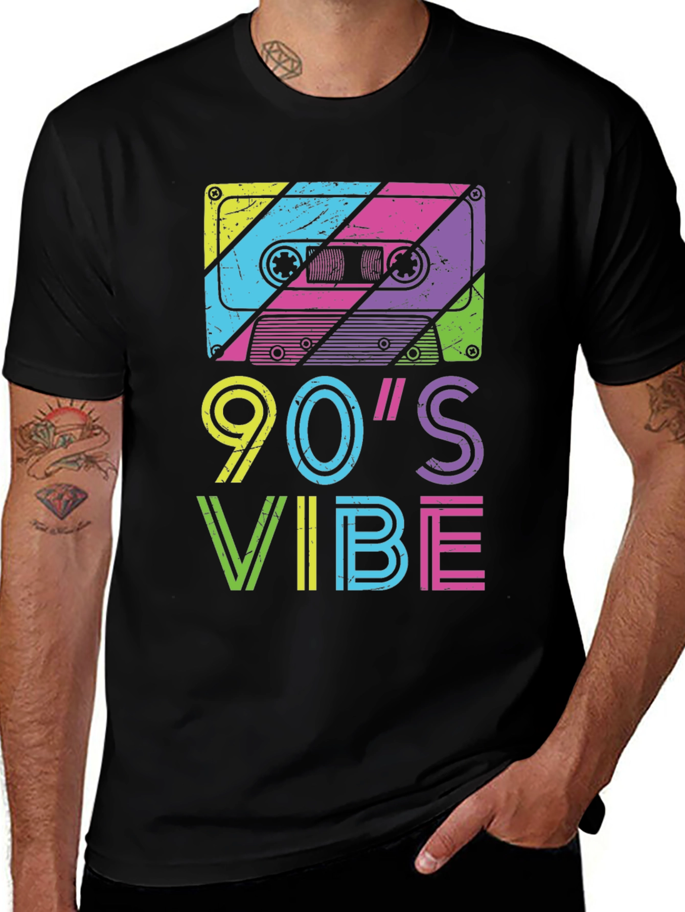 90's Vibe Graphic Tee - Retro Cassette Design