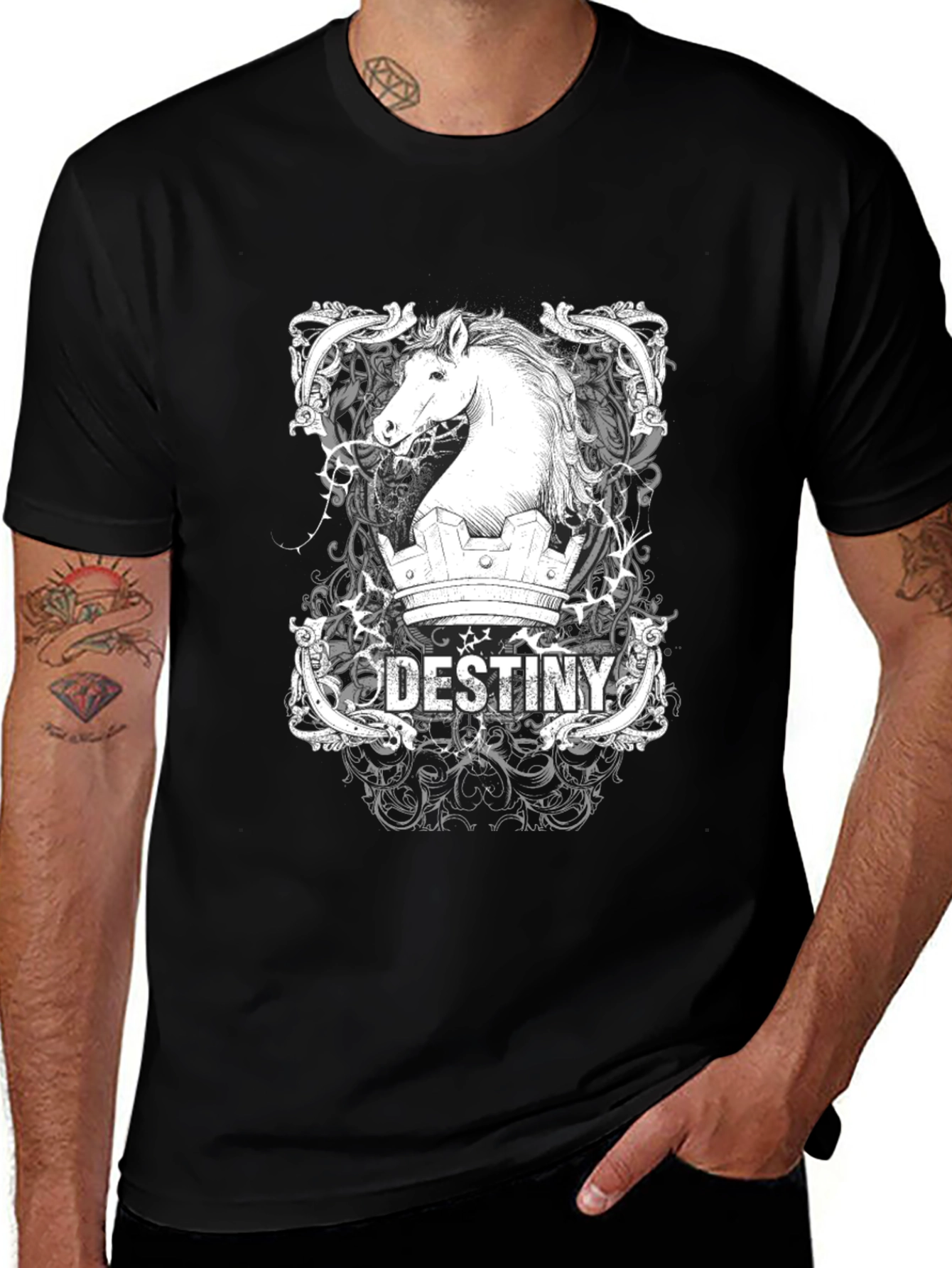 Variant 10 of Destiny Horse Graphic T-Shirt - Black