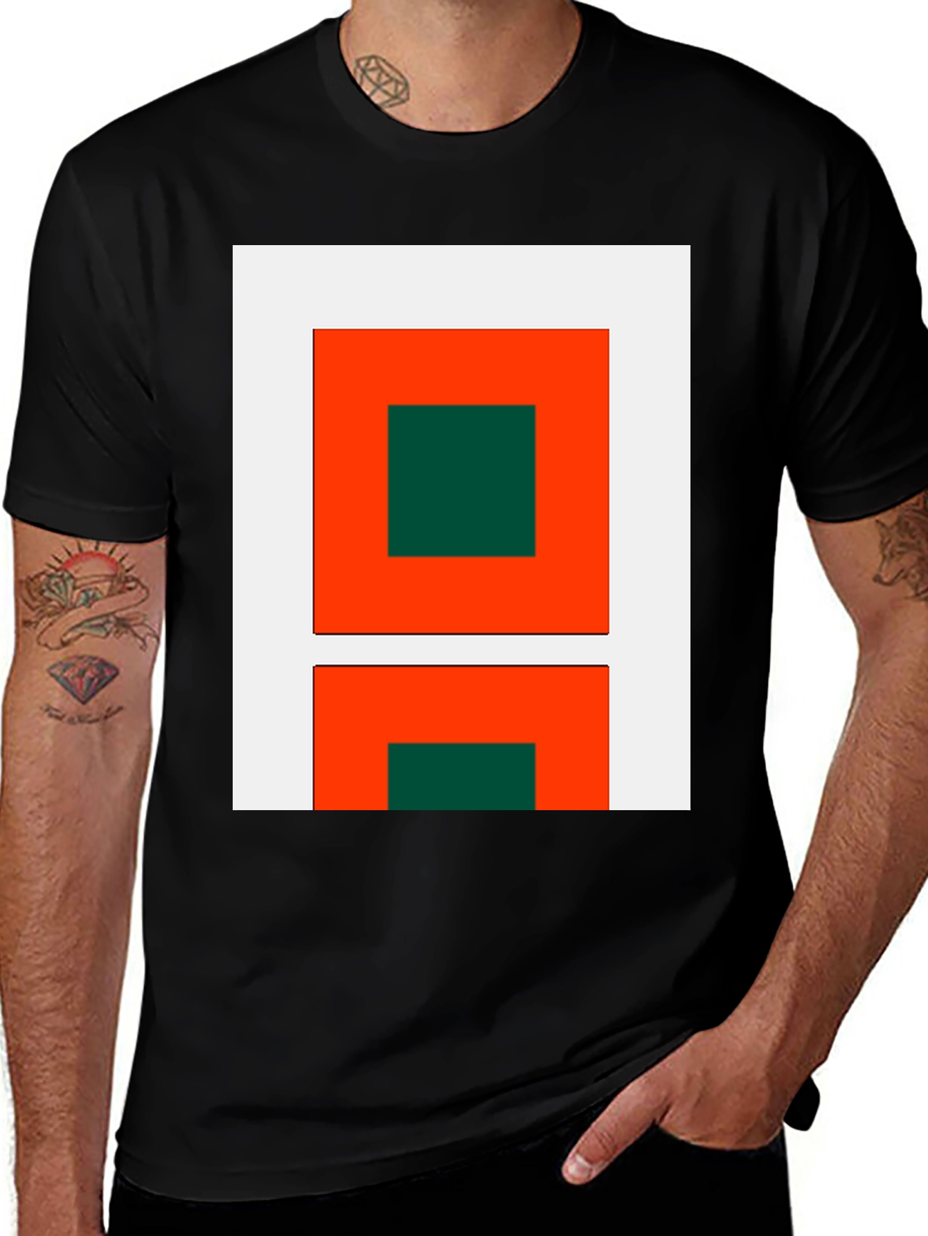 Variant 12 of Abstract Block Graphic Tee - Black