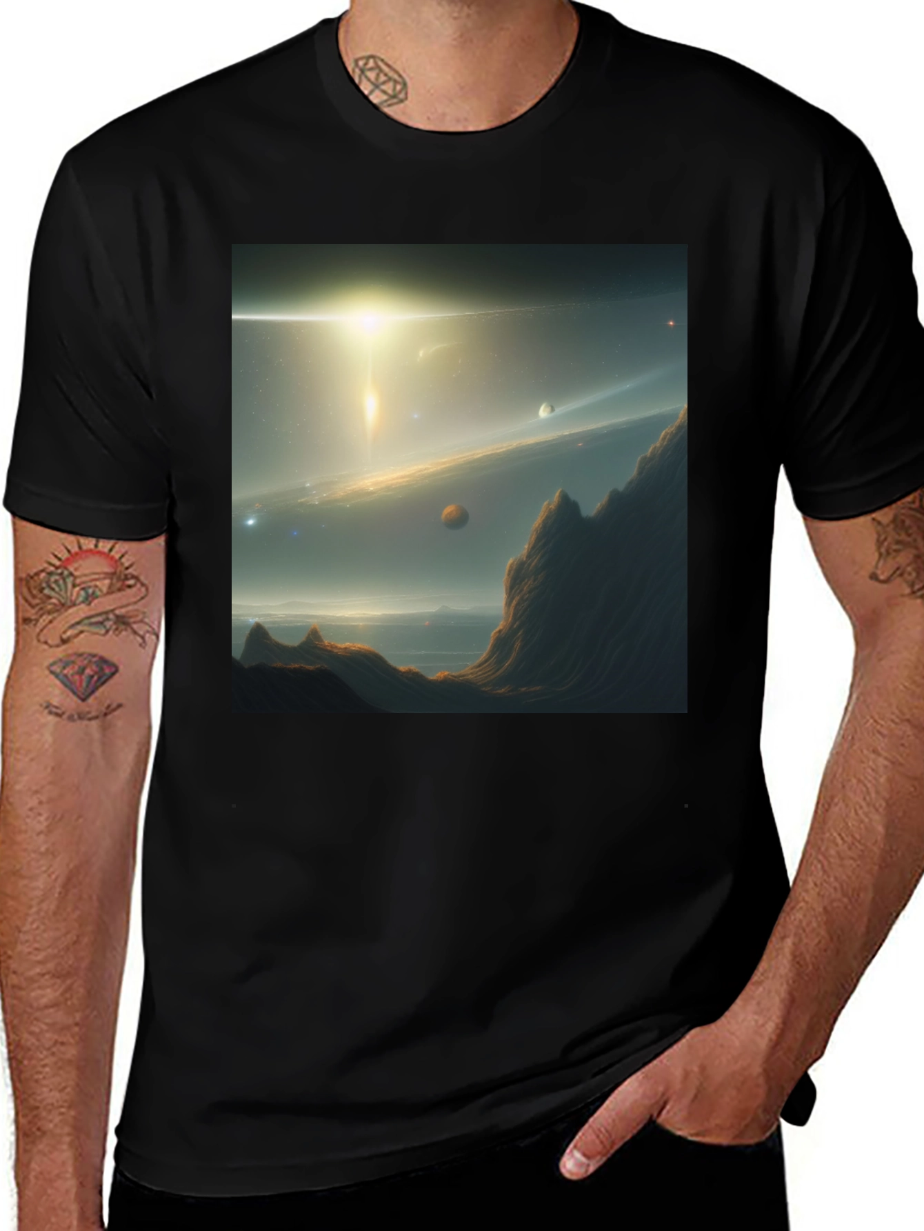 Variant 22 of Cosmic Vista Black T-Shirt