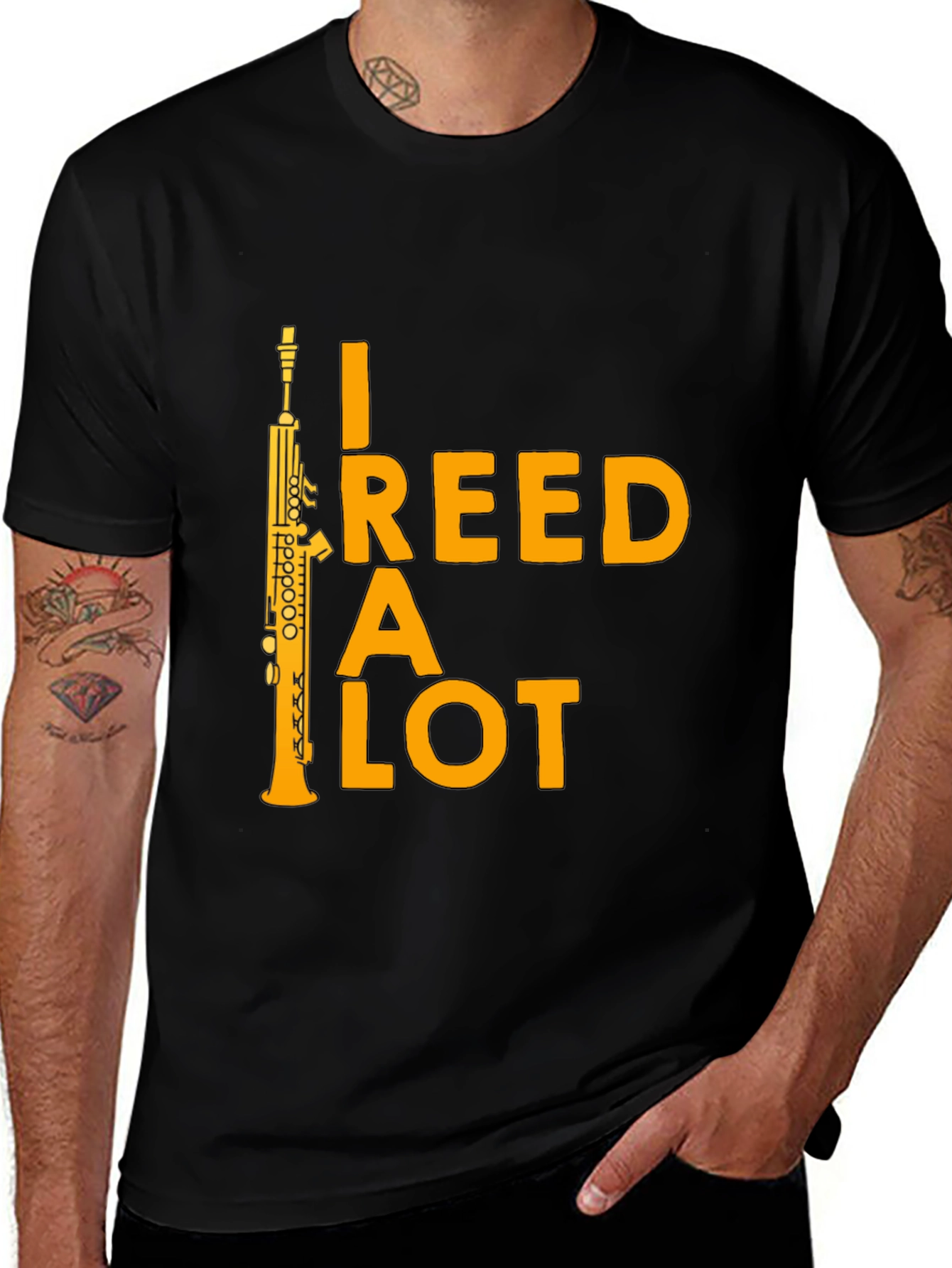 Variant 6 of I Reed A Lot Clarinet T-Shirt