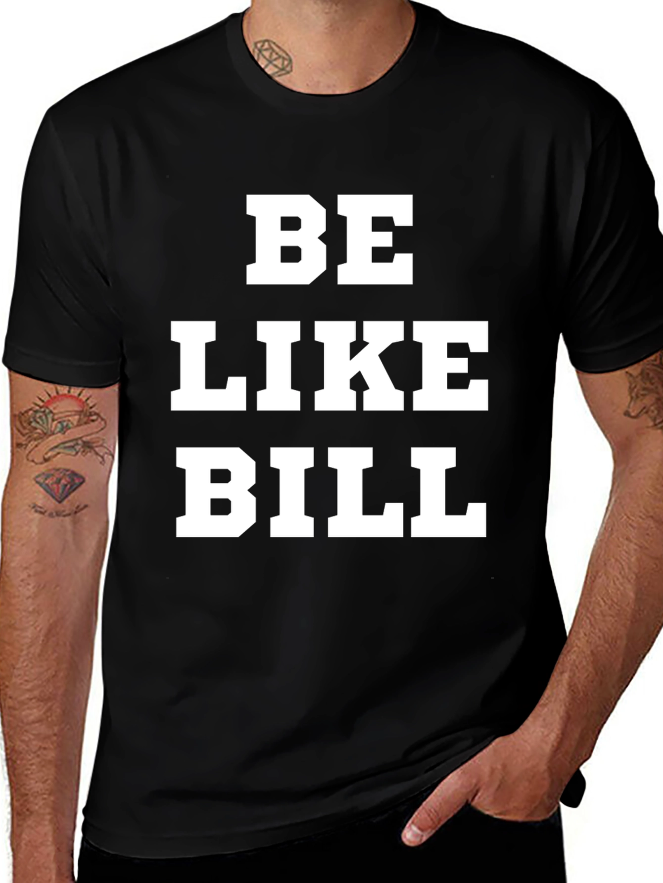 Variant 30 of Be Like Bill Graphic Tee - Black Cotton T-Shirt
