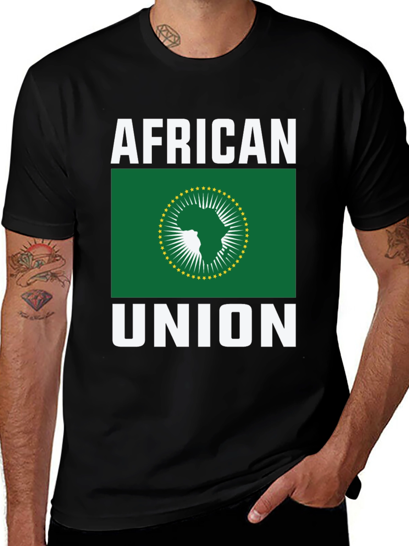 African Union T-Shirt - Black Graphic Tee