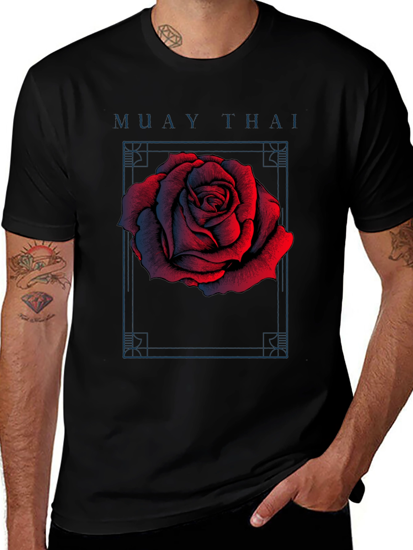 Variant 18 of Muay Thai Rose Graphic T-Shirt
