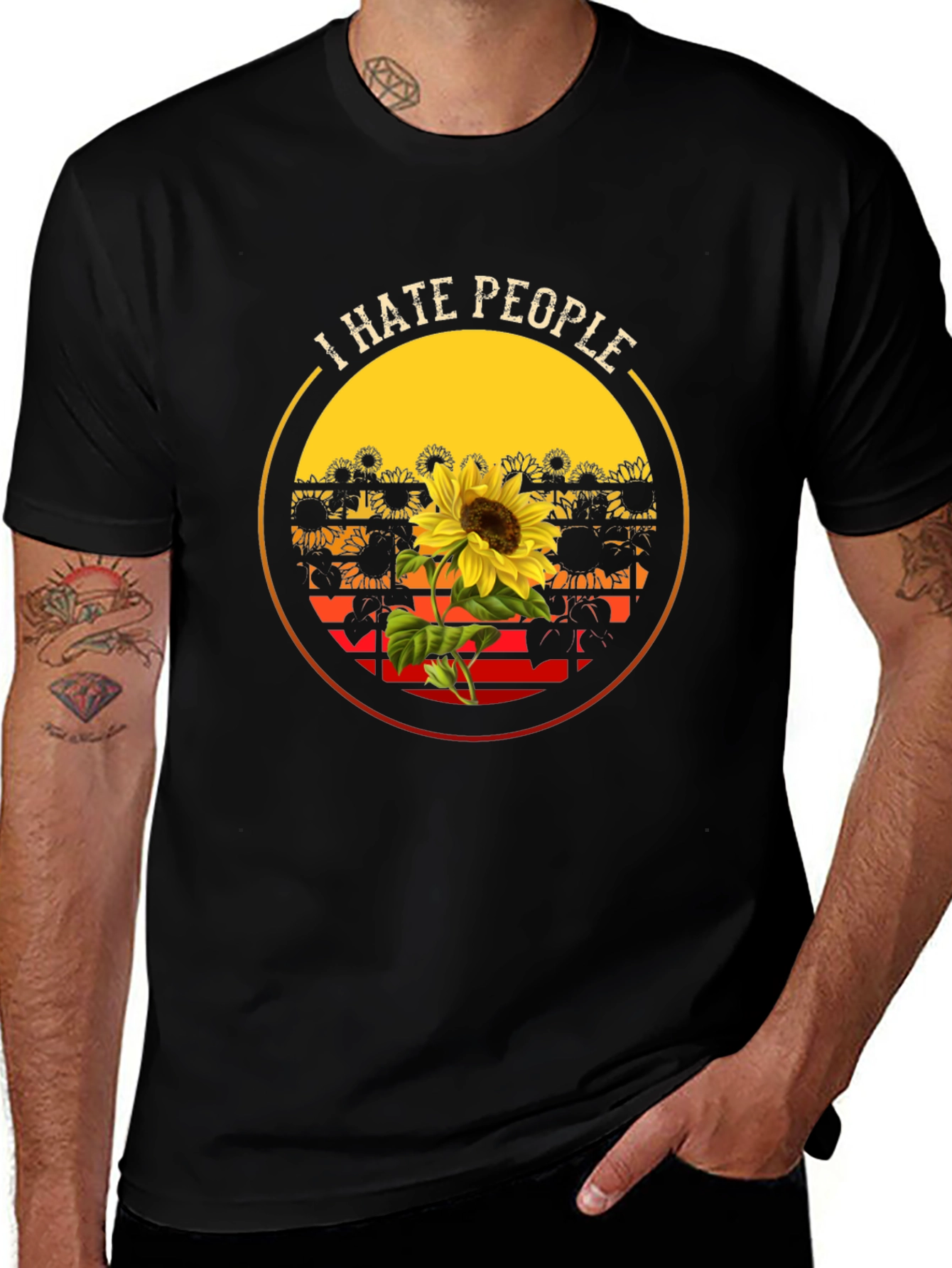 Variant 11 of I Hate People Sunflower Graphic Tee