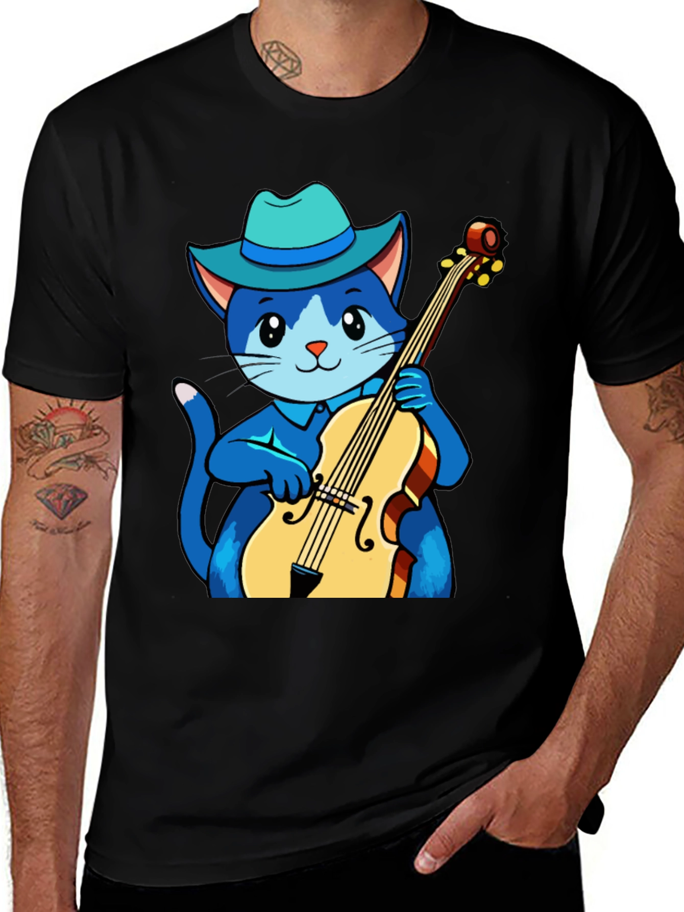 Variant 5 of Cat Musician T-Shirt
