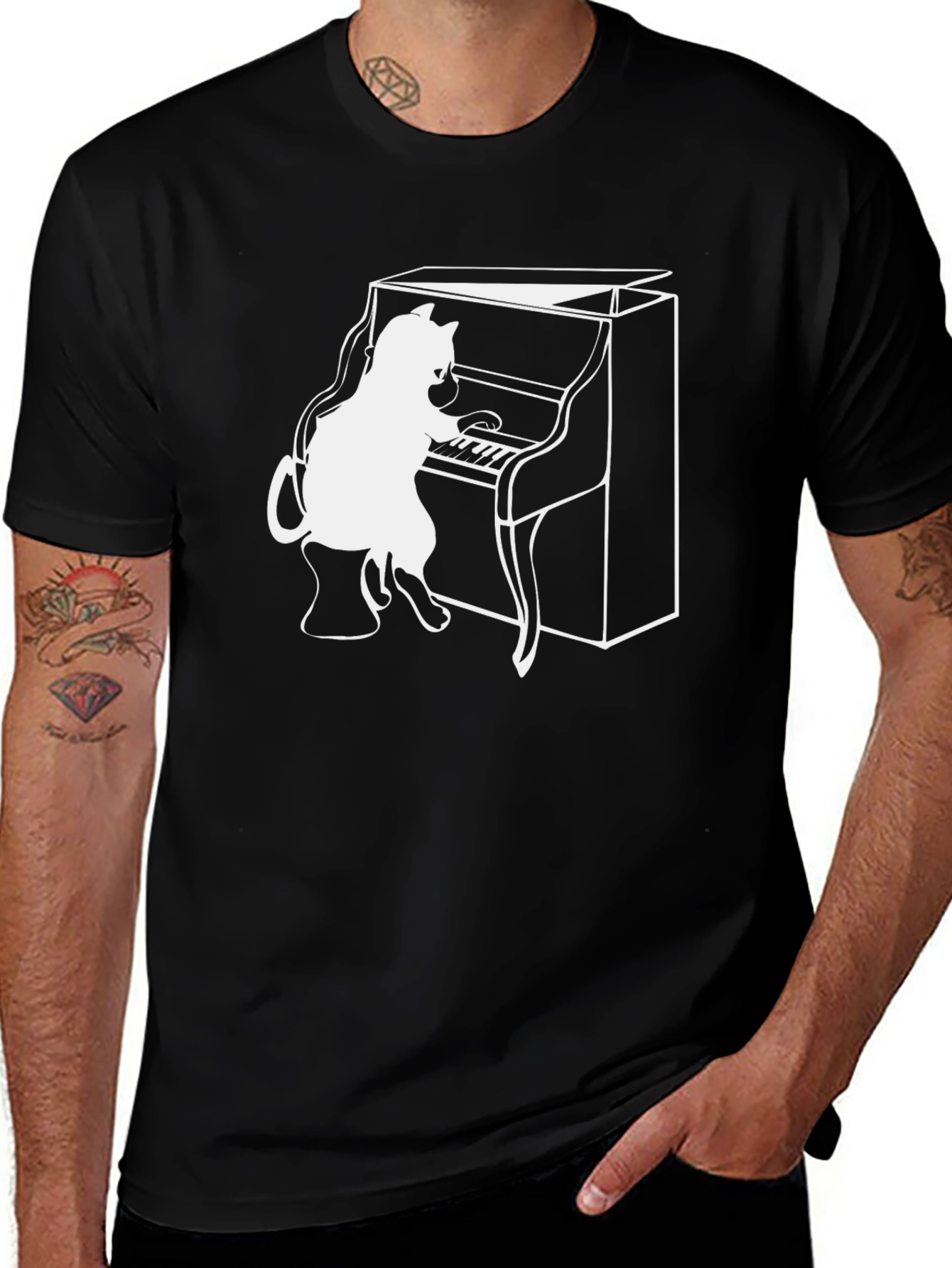 Variant 30 of Cat Playing Piano T-Shirt