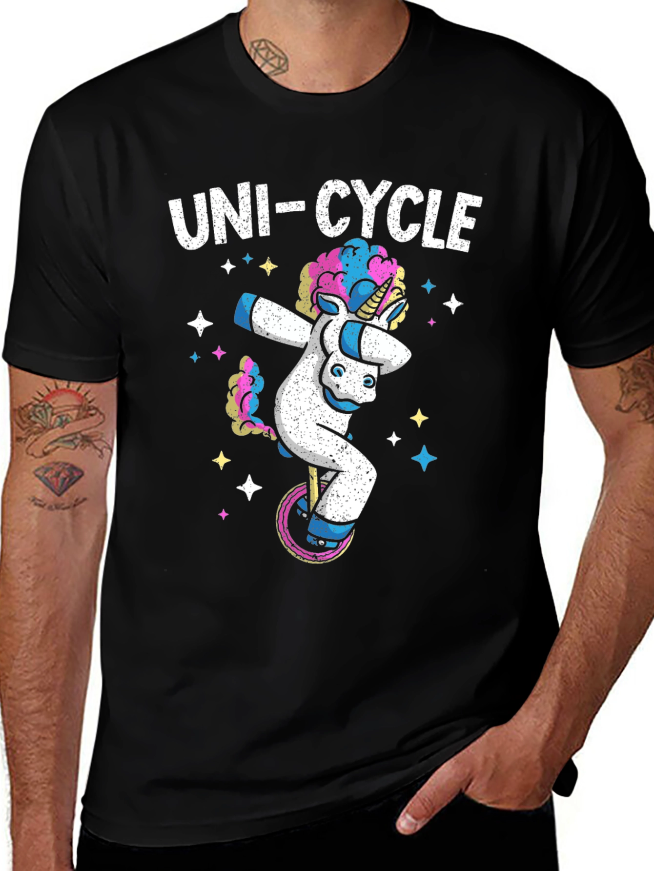 Variant 8 of Unicorn Unicycle Dabbing Graphic Tee