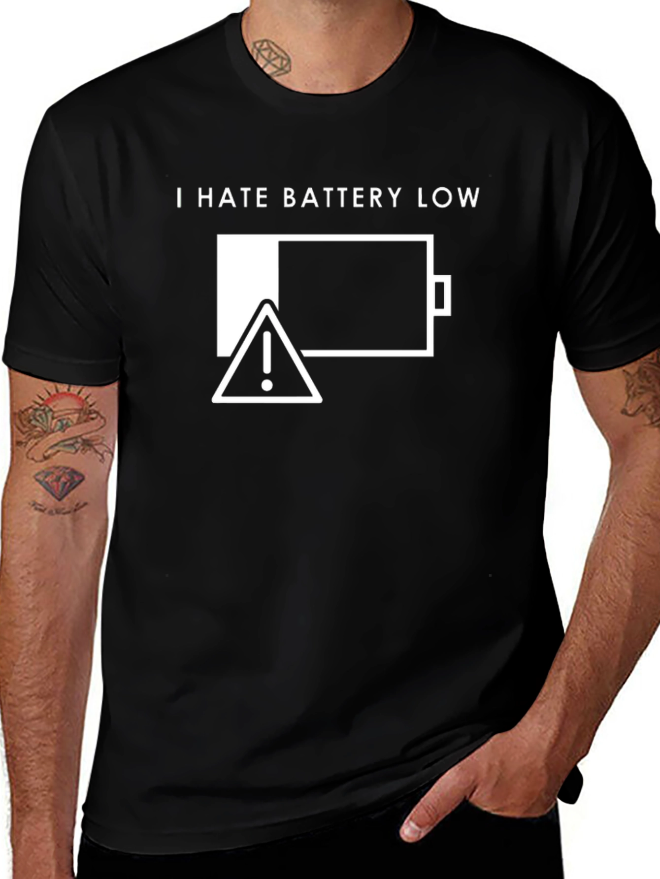 Variant 26 of I Hate Battery Low T-Shirt - Funny Tech Humor Tee