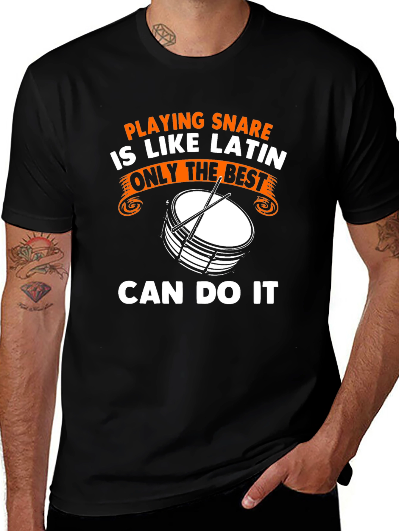 Variant 22 of Funny Drummer T-Shirt: Playing Snare is Like Latin