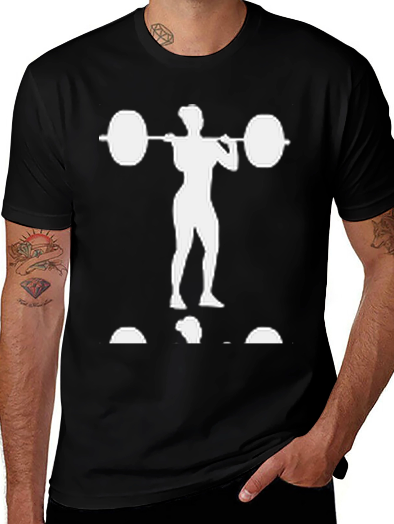 Variant 17 of Weightlifting Silhouette T-Shirt - Black