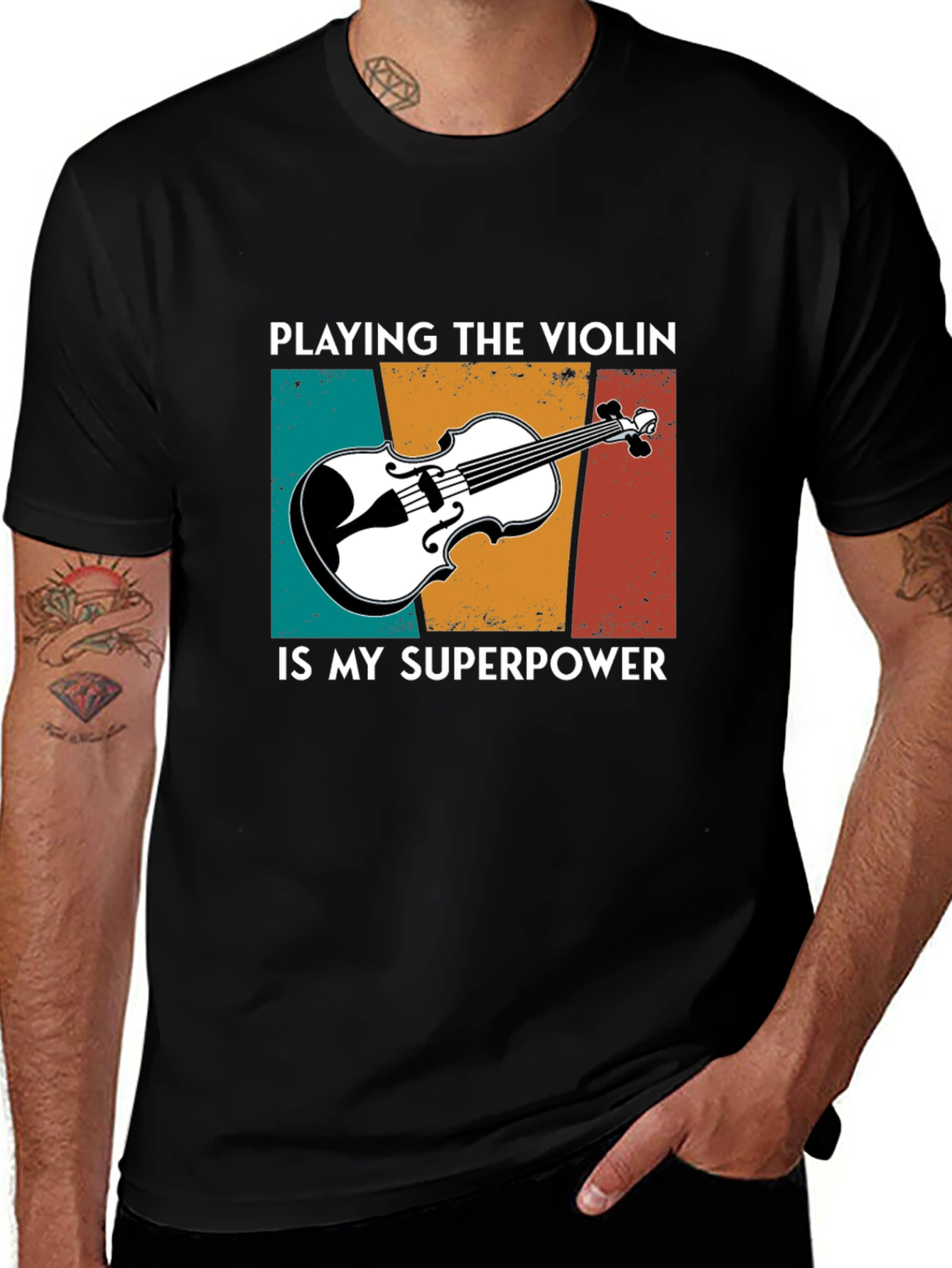 Variant 6 of Violin Superpower T-Shirt - Music Lover Tee