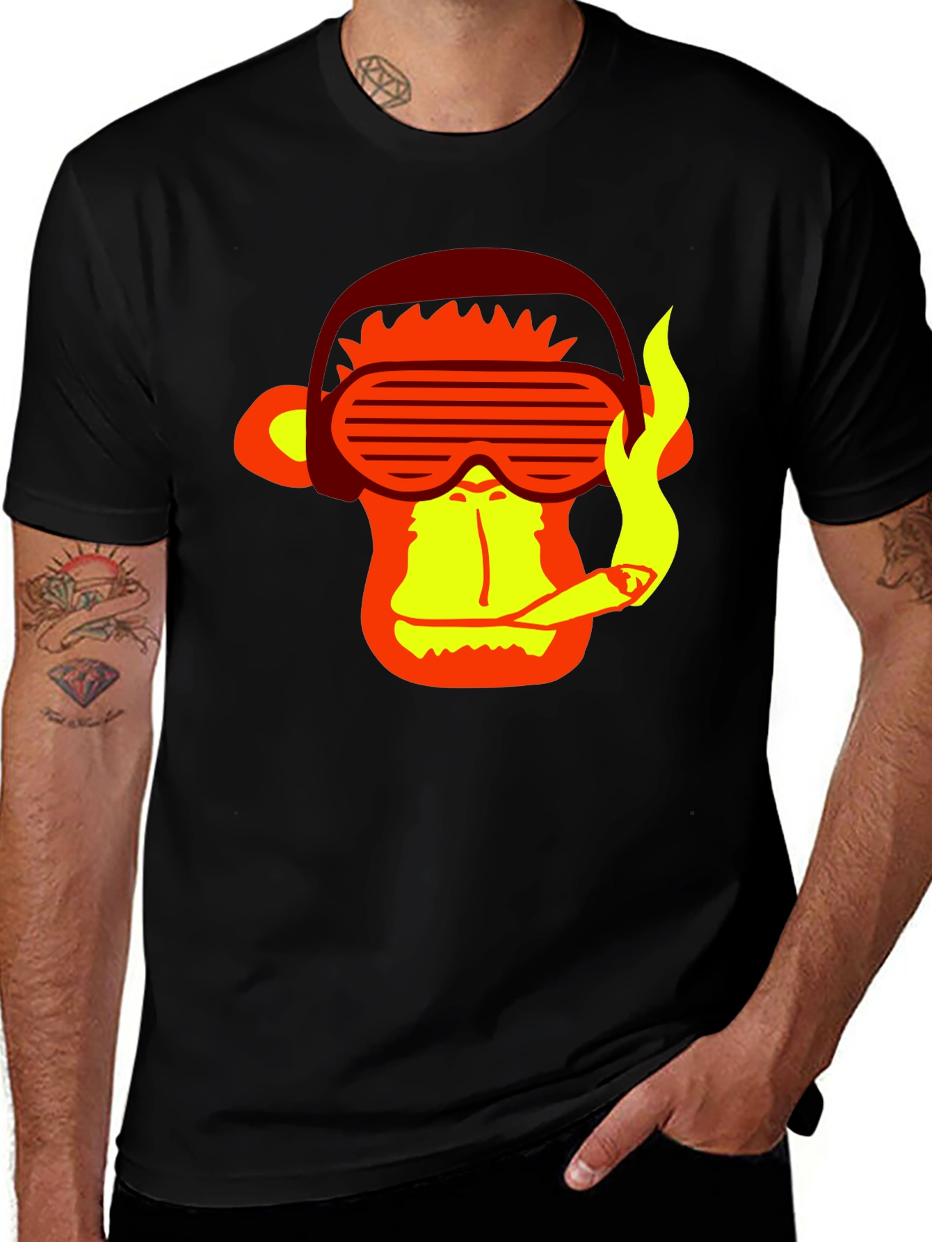 Variant 6 of Cool Monkey Graphic Tee - Stylish Black T-Shirt