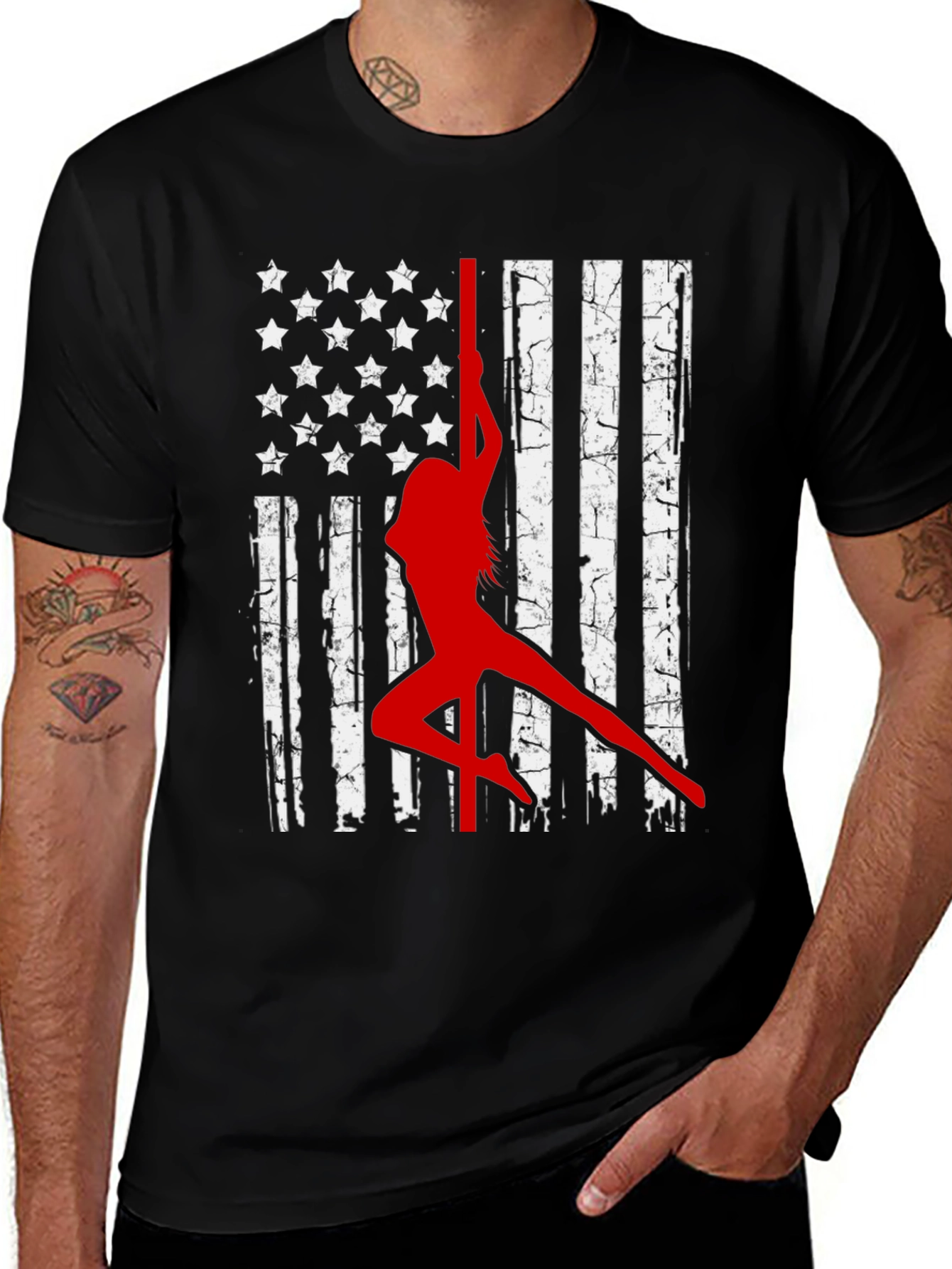 American Flag Pole Dance T-Shirt