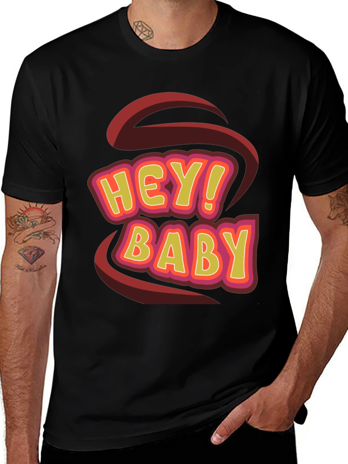 Variant 2 of Hey! Baby Graphic T-Shirt - Fun Trendy Tee