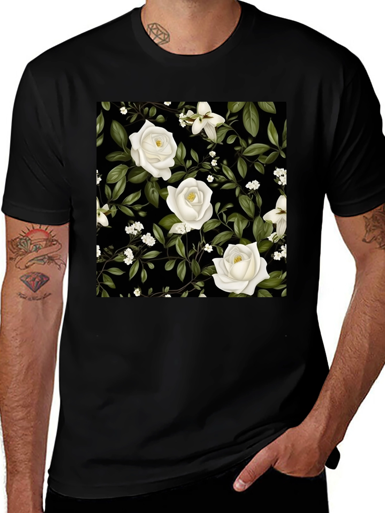 Floral Rose Print Tee